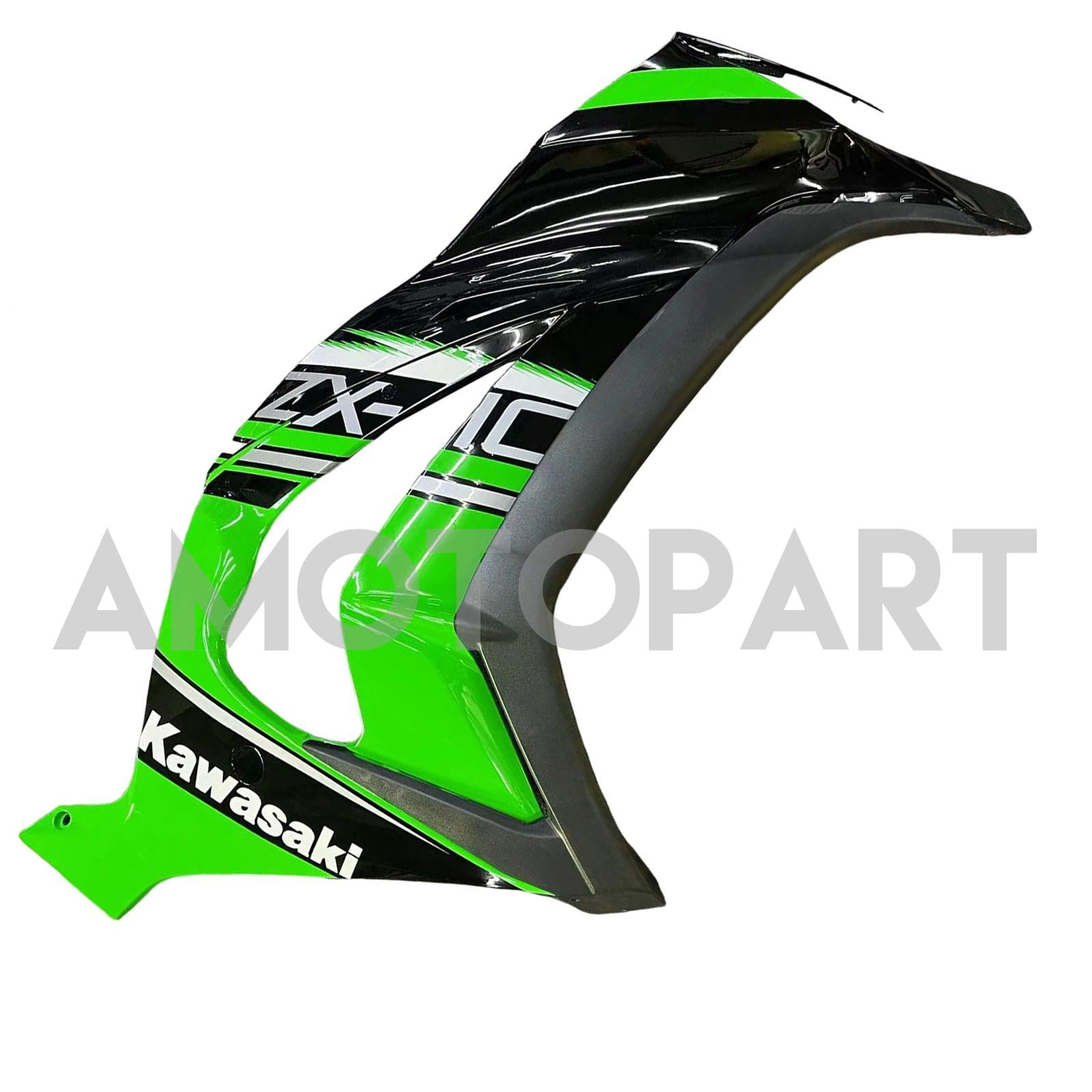 Amotopart 2011-2015 Kawasaki ZX10r Green & Black Style2 Fairing Kit