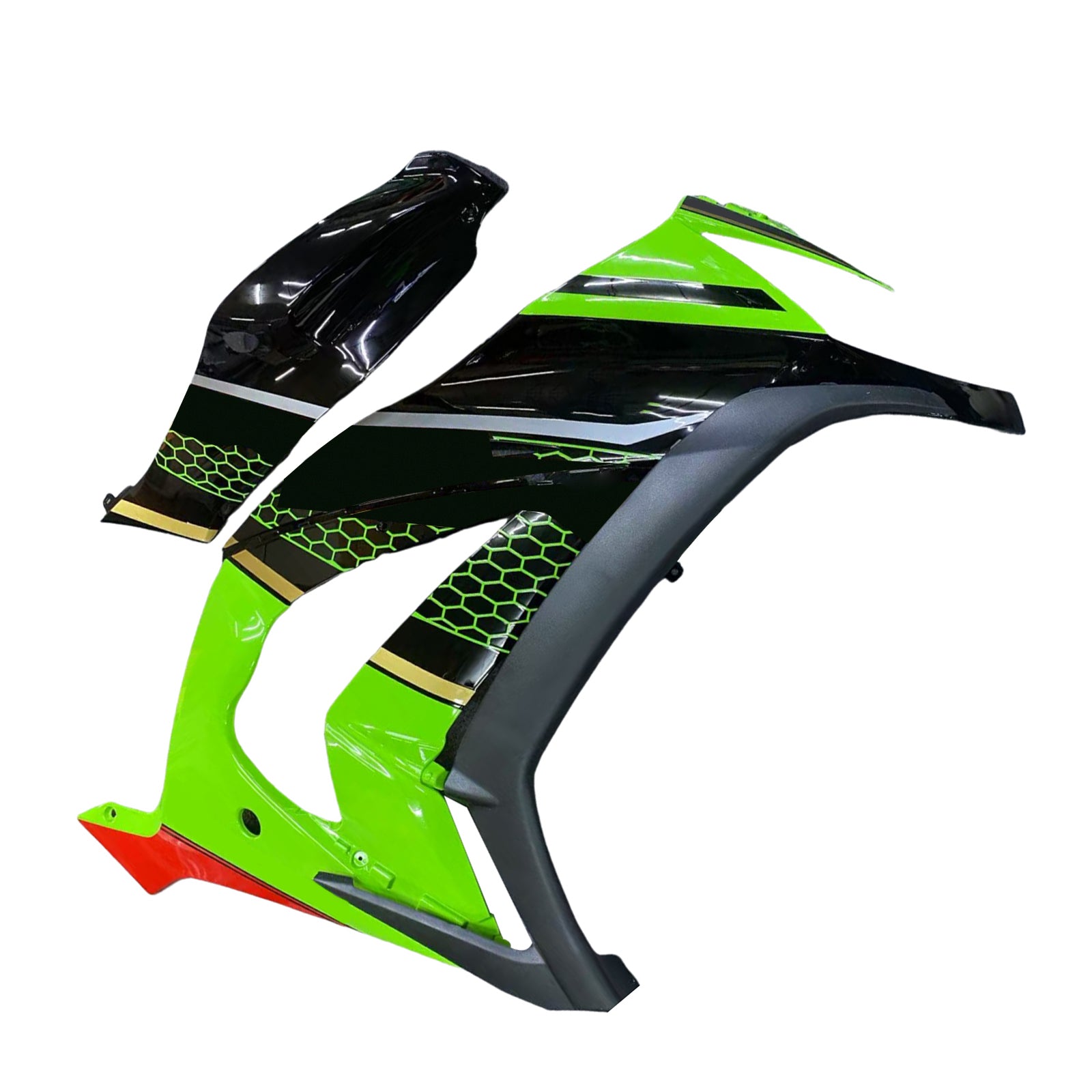 Amotopart 2011-2015 Kawasaki ZX10R Green&Black Style1 Fairing Kit
