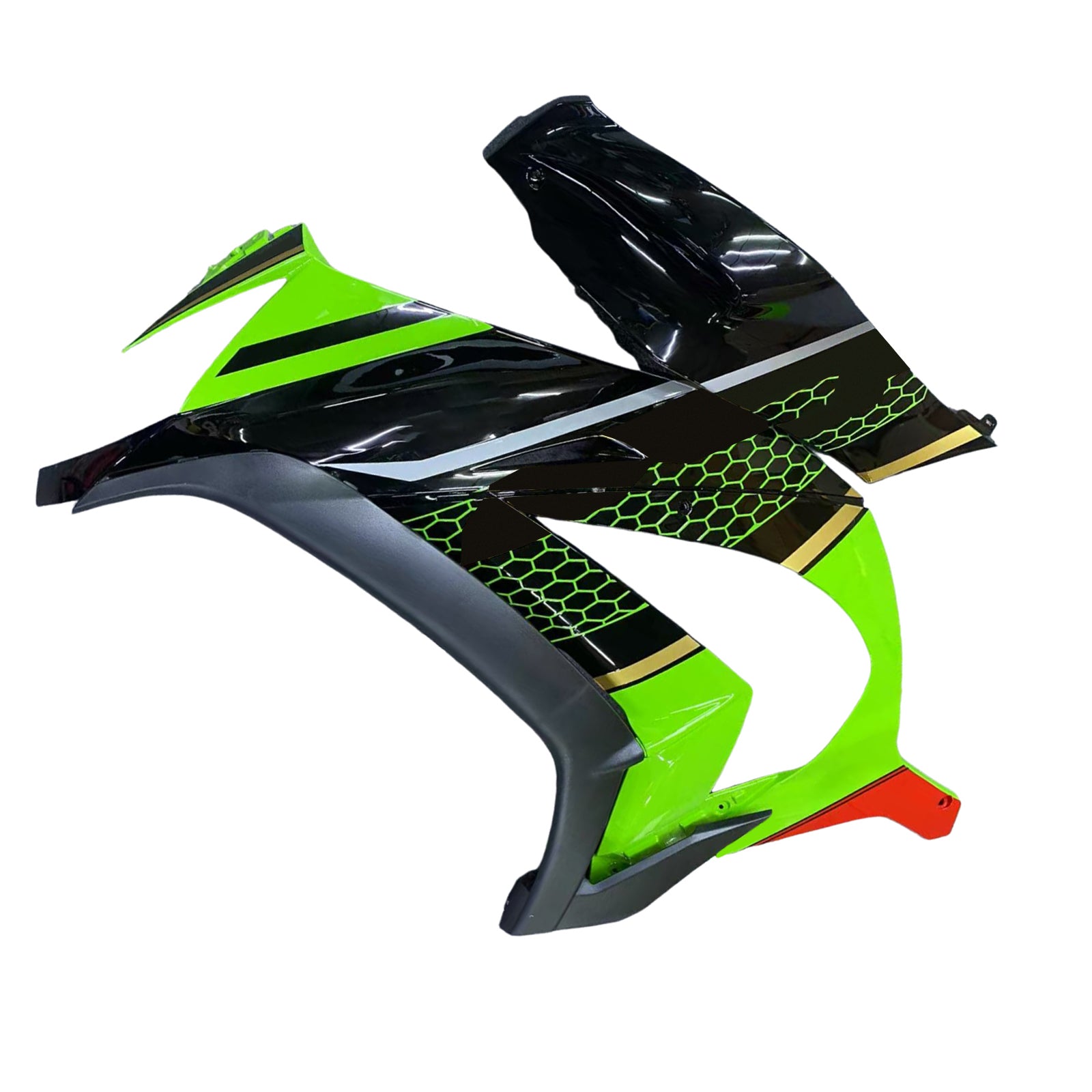 Amotopart 2011-2015 Kawasaki ZX10R Green&Black Style1 Fairing Kit