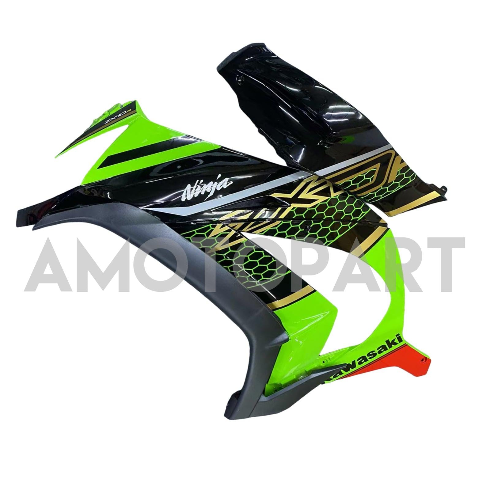 AMOTOPT 2011-2015 KAWASAKI ZX10R GREEN & BLACK STILE1 KIT