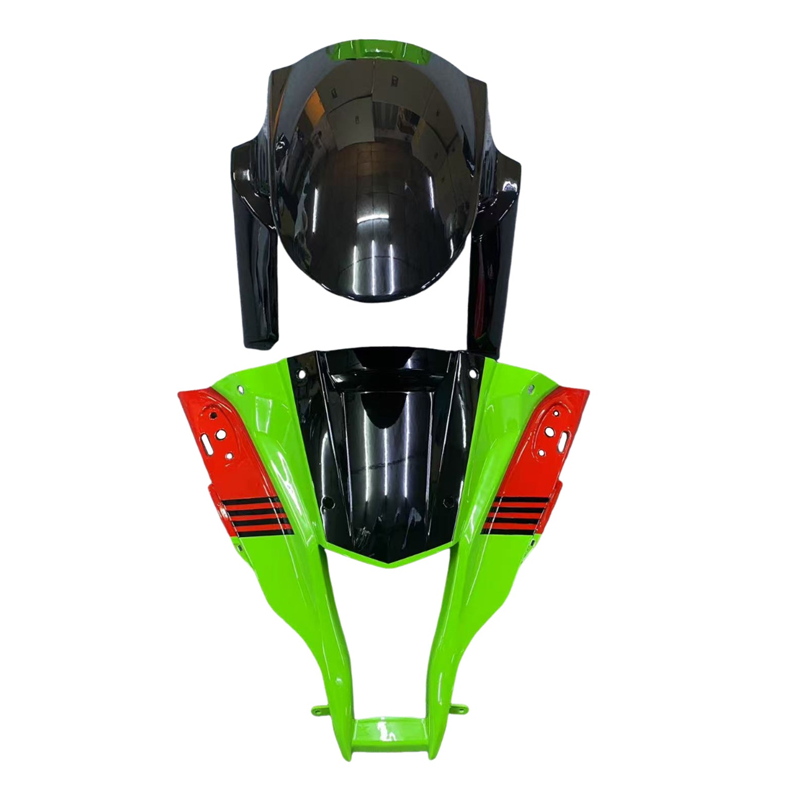 Amotopart 2011-2015 Kawasaki ZX10R Green&Black Style1 Fairing Kit