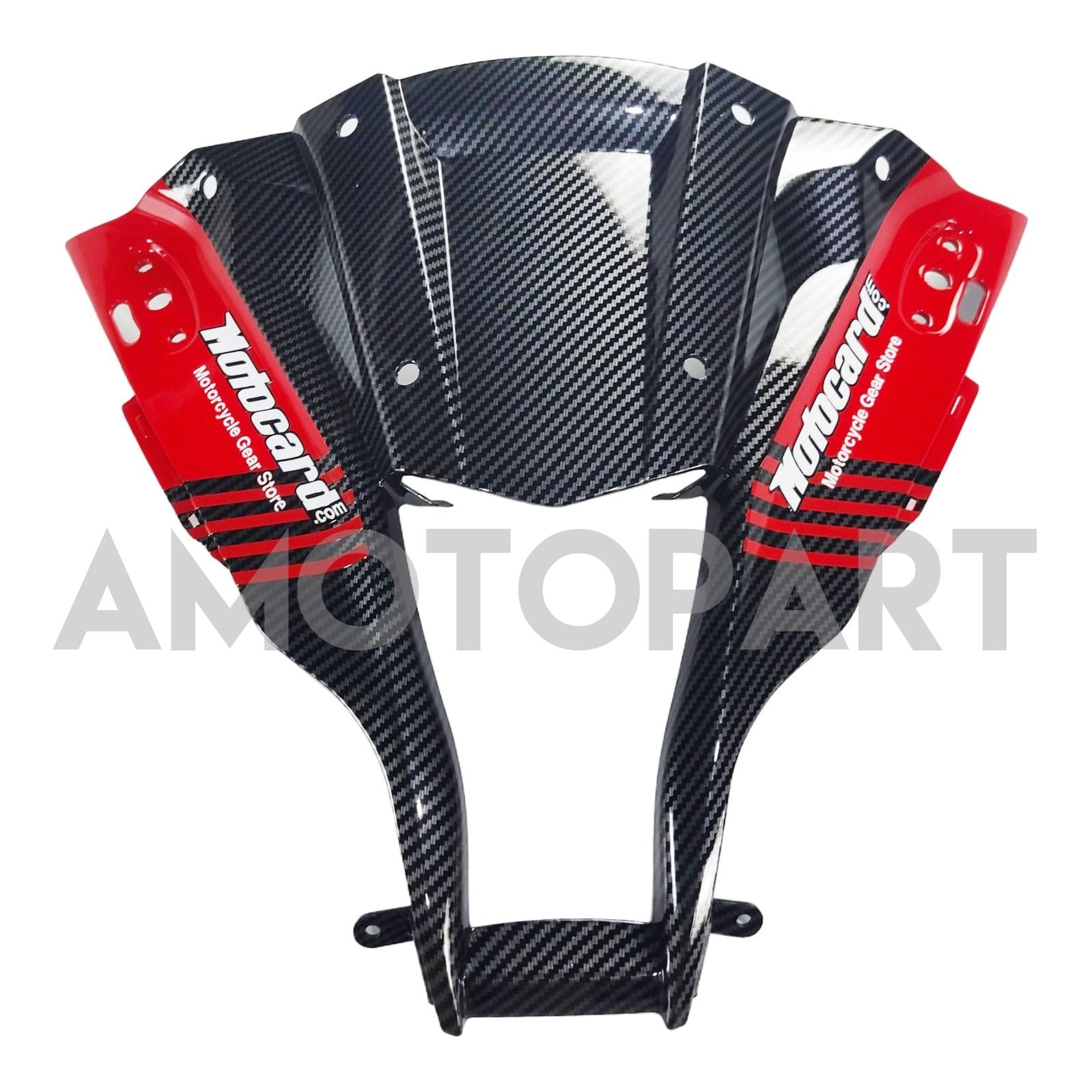 Amotopart 2011-2015 Kawasaki ZX10R Carbon Fiber Pattern Black & Red Fairing Kit