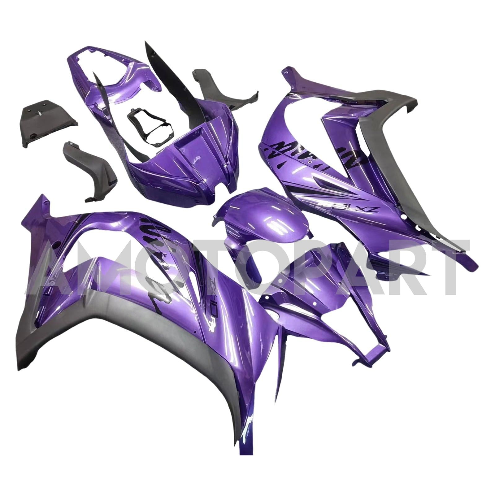 Amotopart 2011-2015 Kawasaki ZX10R Gloss Purple Fearing Kit