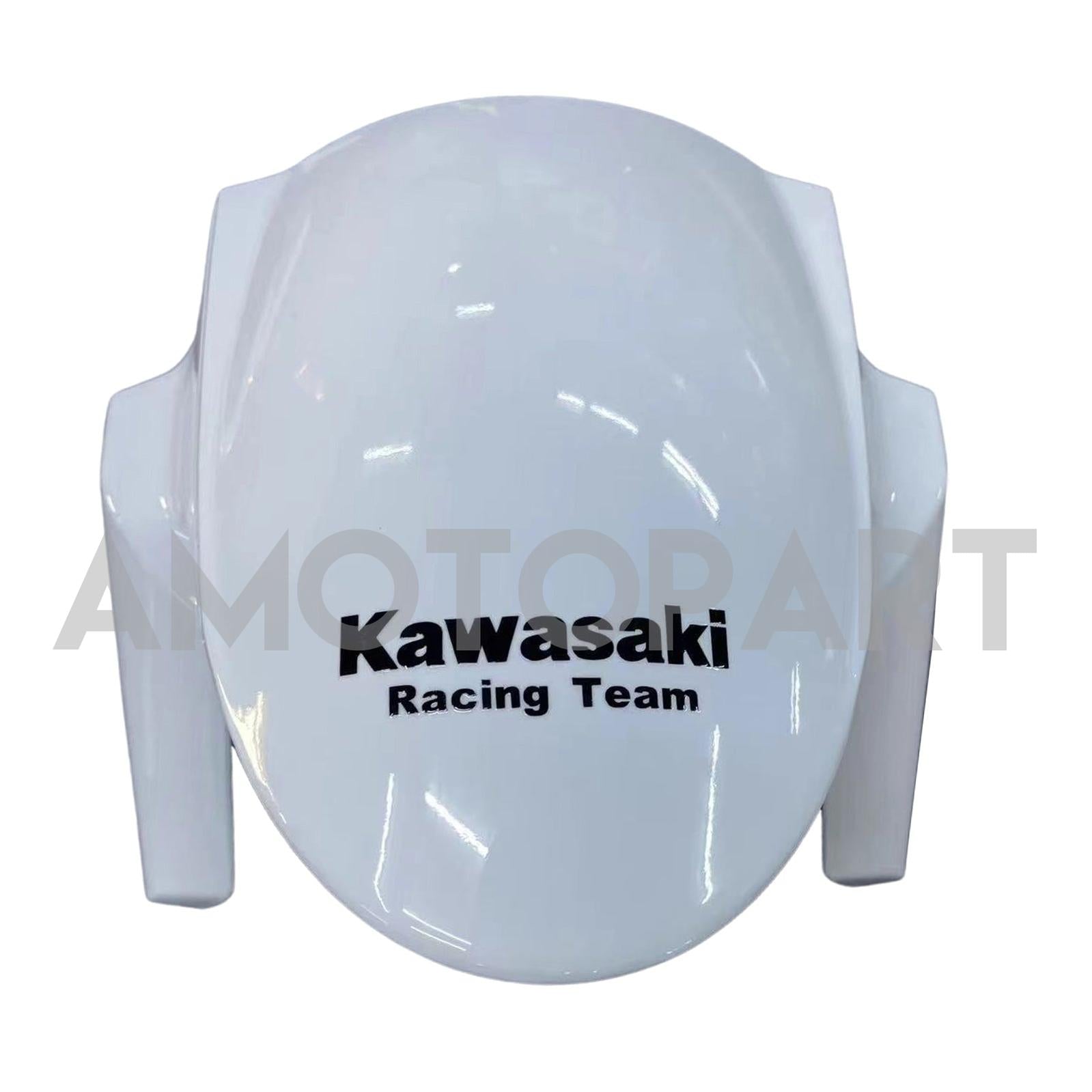 Amotopart 2011-2015 Kawasaki ZX10R Gloss White mit Green Line Abzugskit