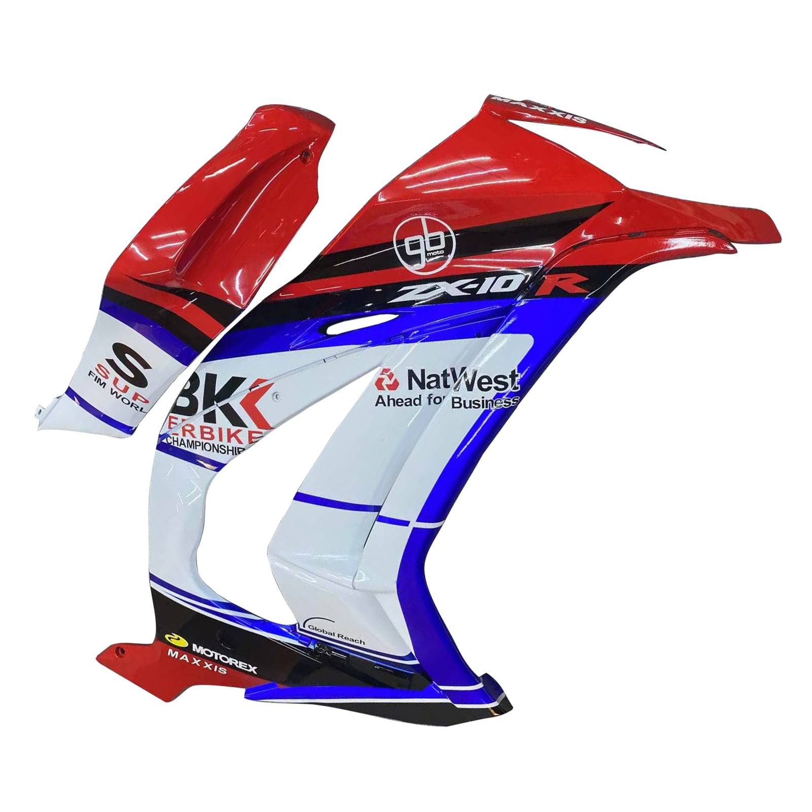 Amotopart 2011-2015 Kawasaki ZX10r Red & Blue Fairing Kit