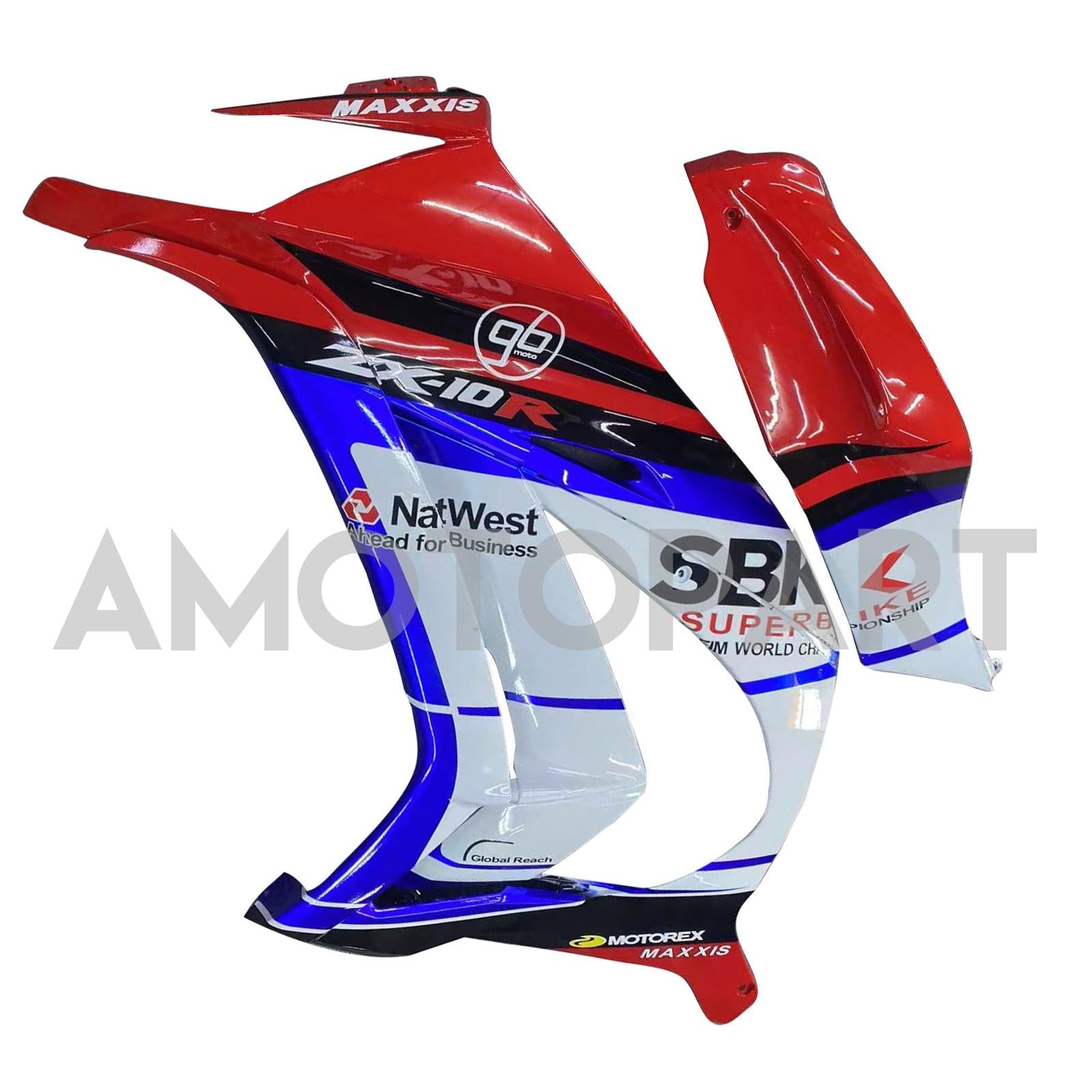Amotopart 2011-2015 Kawasaki ZX10R レッド&ブルー フェアリングキット