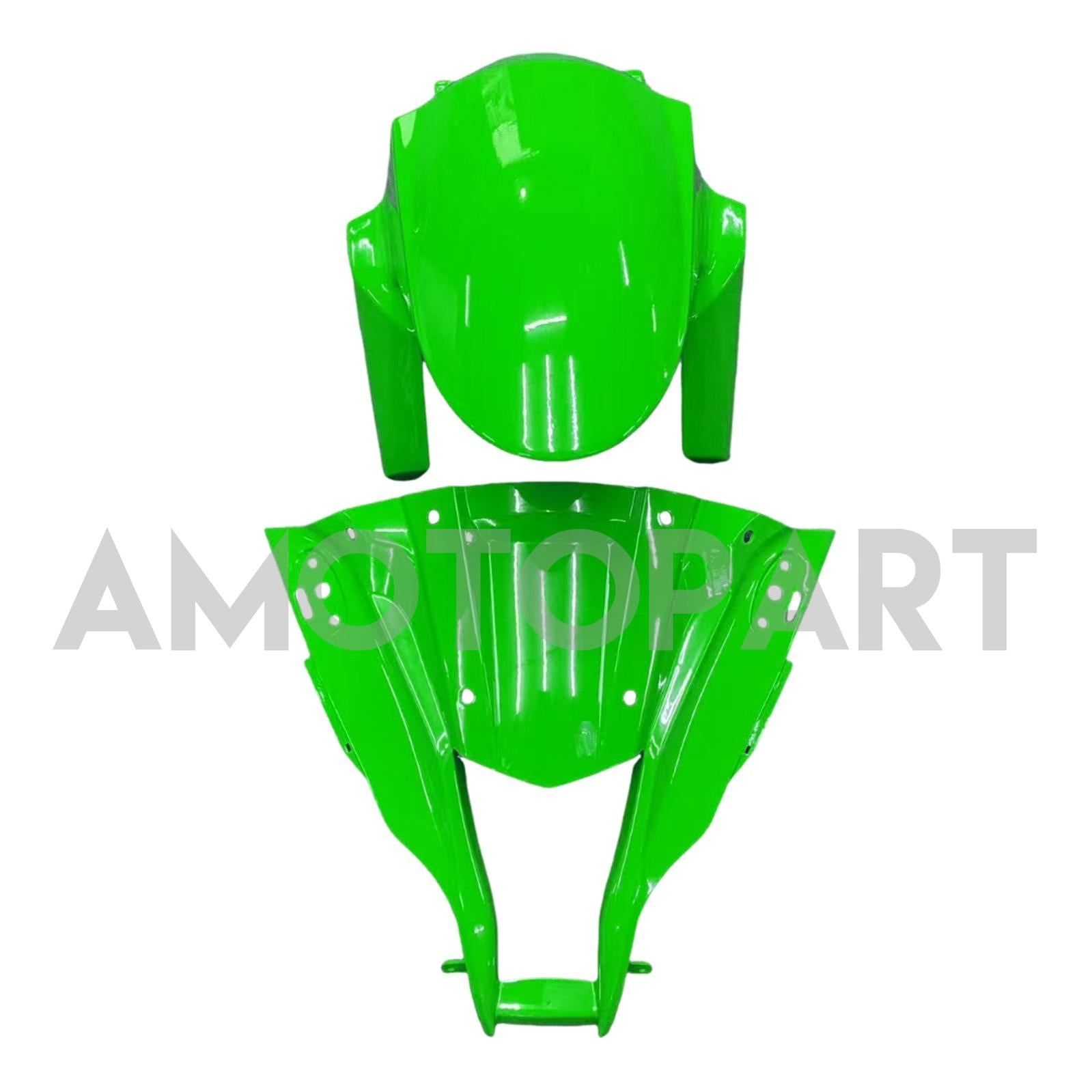 Amotopart 2011-2015 Kawasaki ZX10R Green&White Fairing Kit