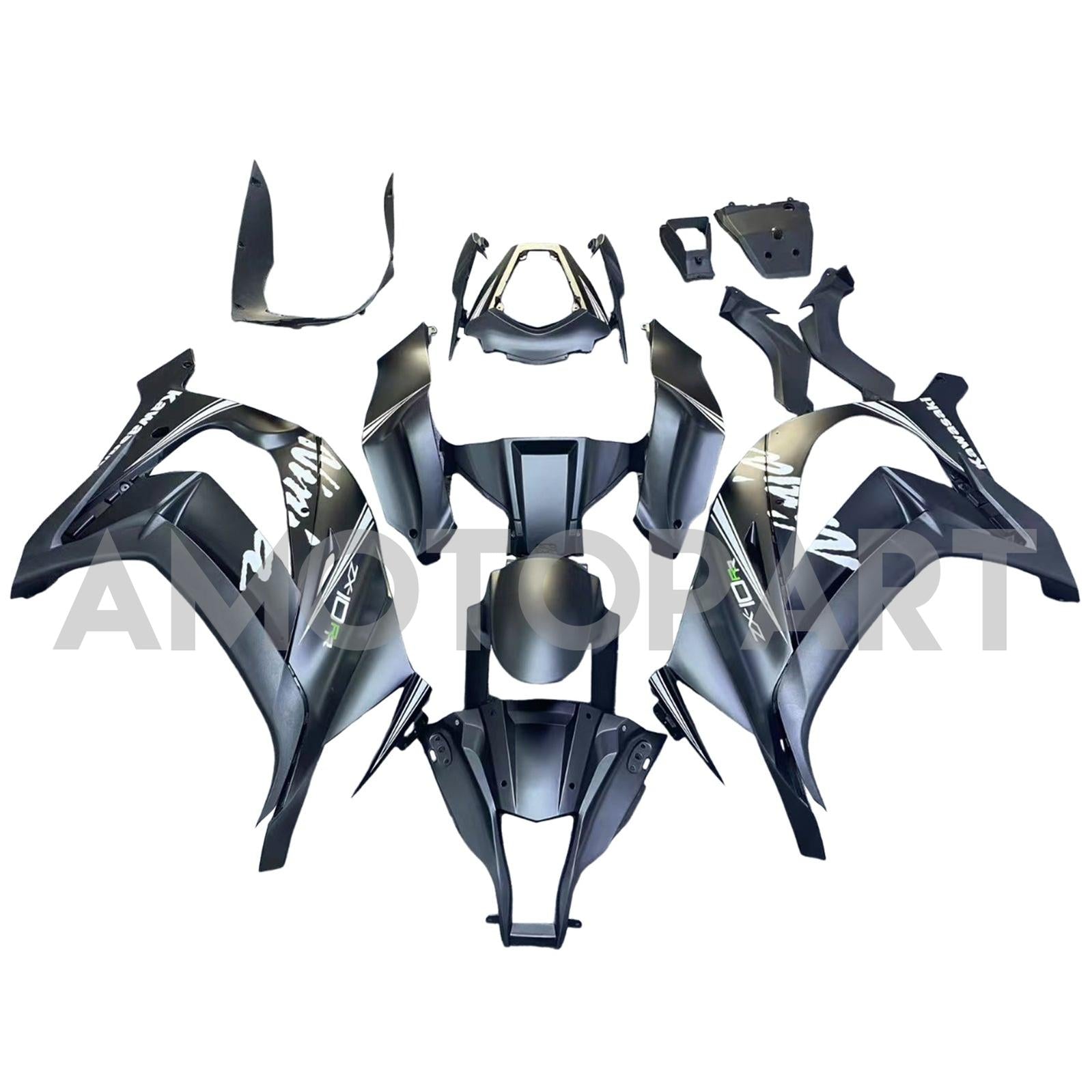 Amotopart 2011-2015 Kawasaki ZX10R Black with Logo Fairing Kit