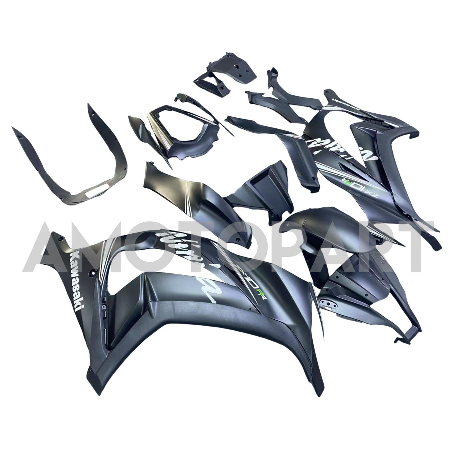 Amotopart 2011-2015 Kawasaki ZX10R Black with Logo Fairing Kit