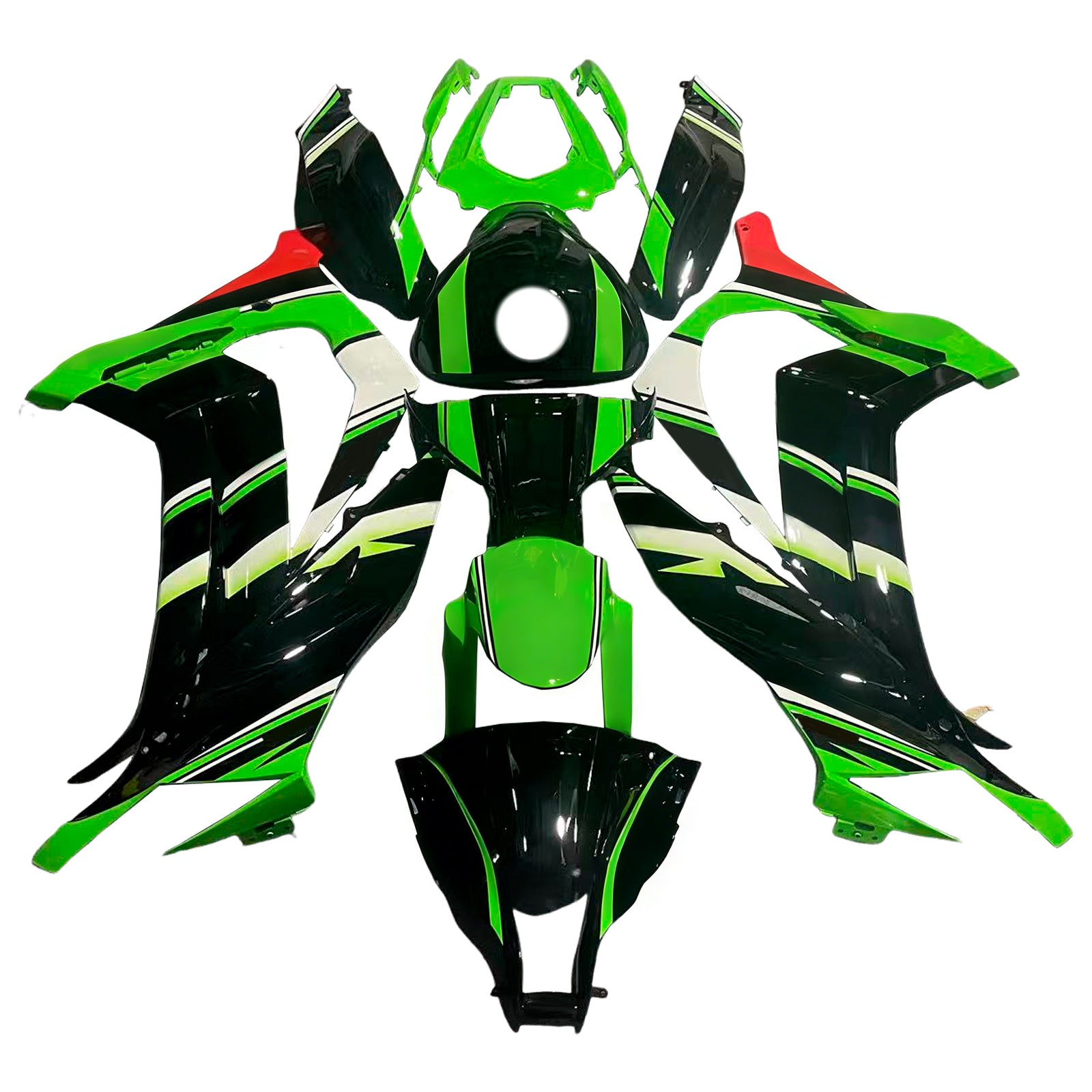 Amotopart 2011-2015 Kawasaki ZX10R Green&Black Style5 Fairing Kit