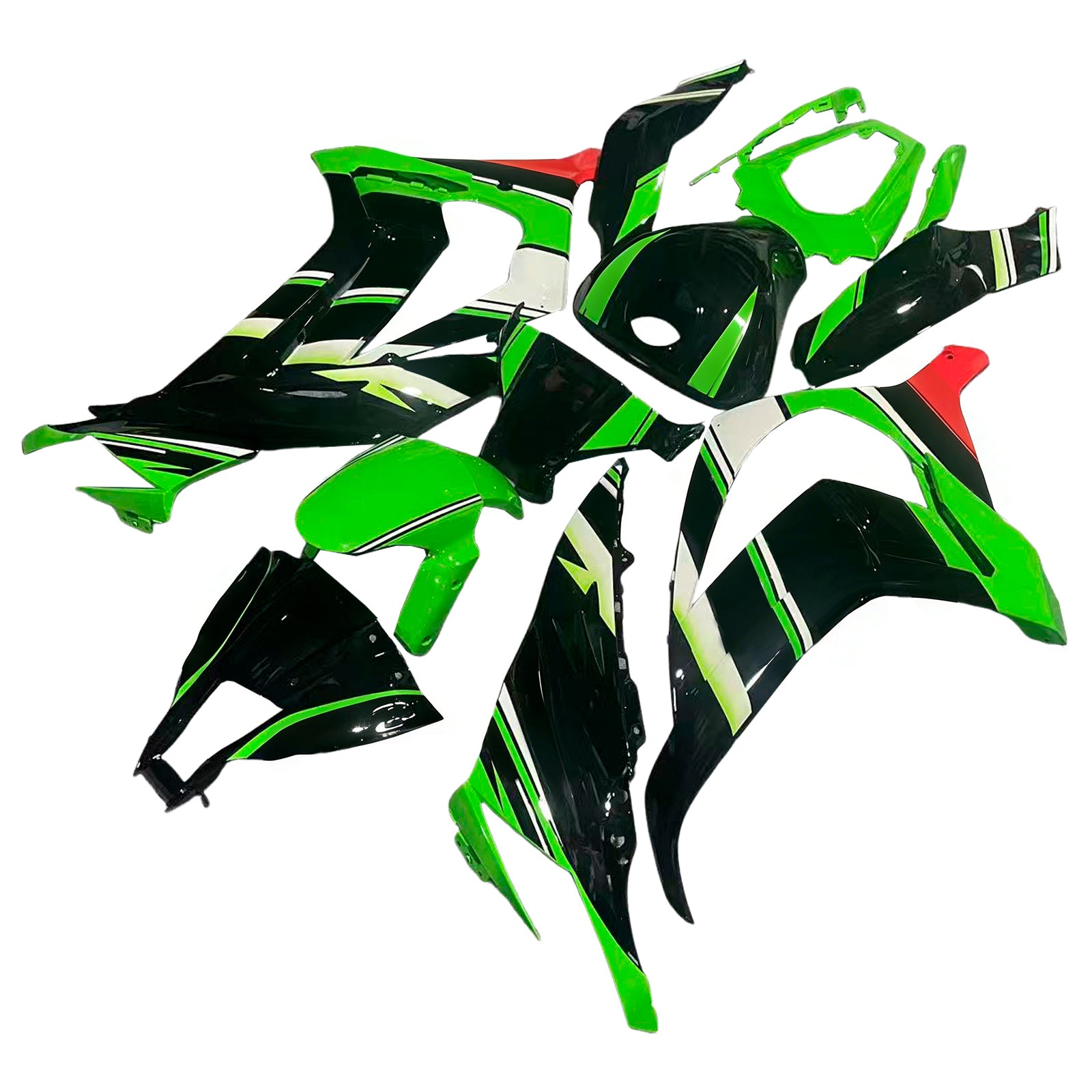 Amotopart 2011-2015 Kawasaki ZX10R Green&Black Style5 Fairing Kit