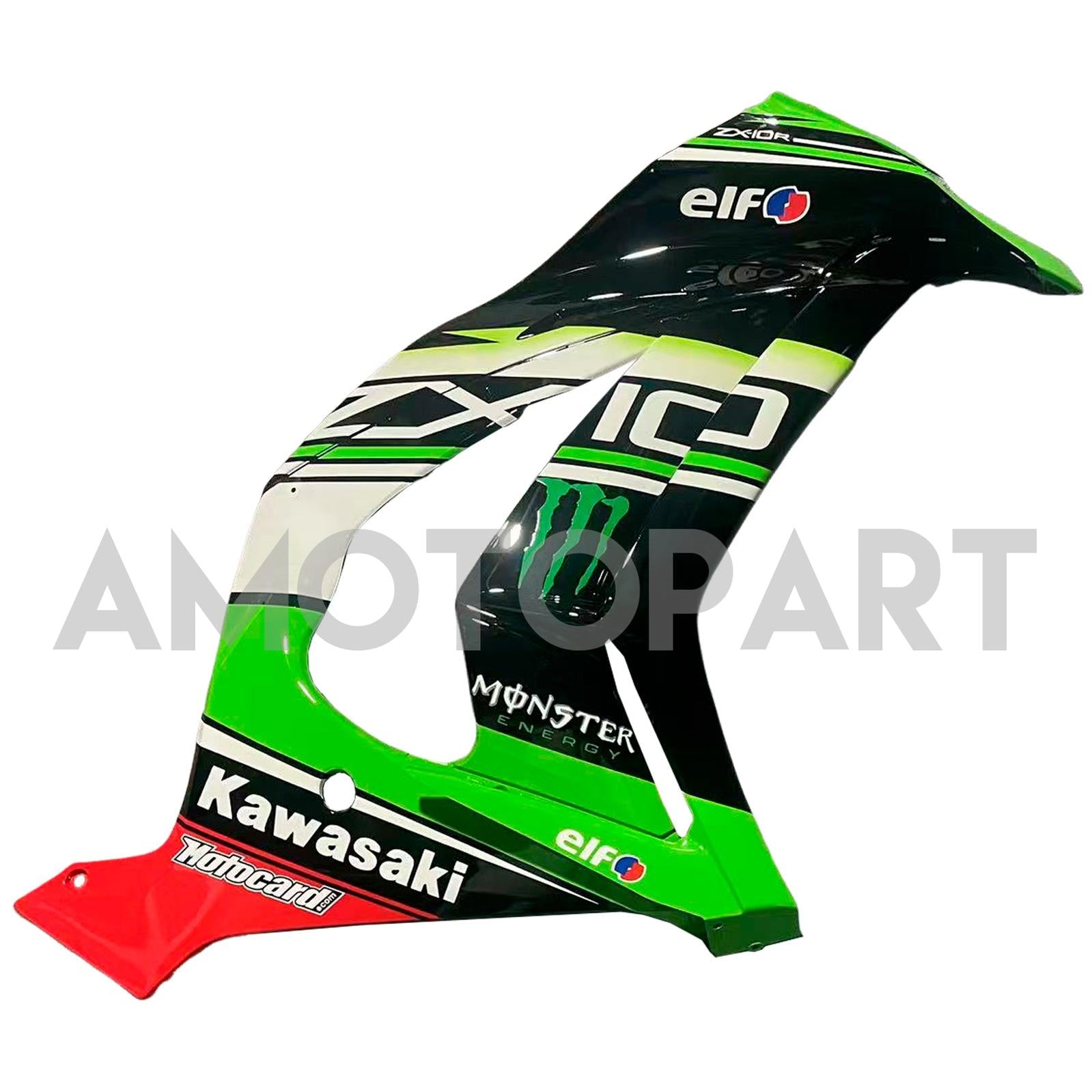 Amotopart 2011-2015 Kawasaki ZX10R Green&Black Style5 Fairing Kit