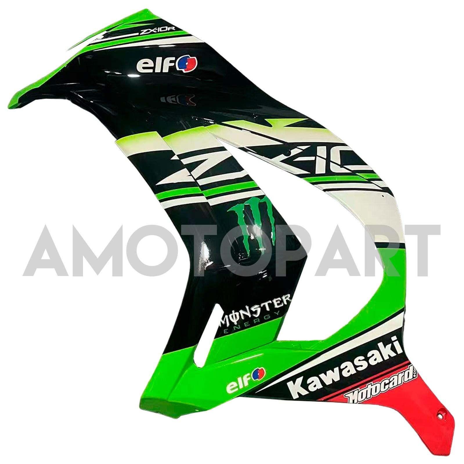 Amotopart 2011-2015 Kawasaki ZX10R Green&Black Style5 Fairing Kit