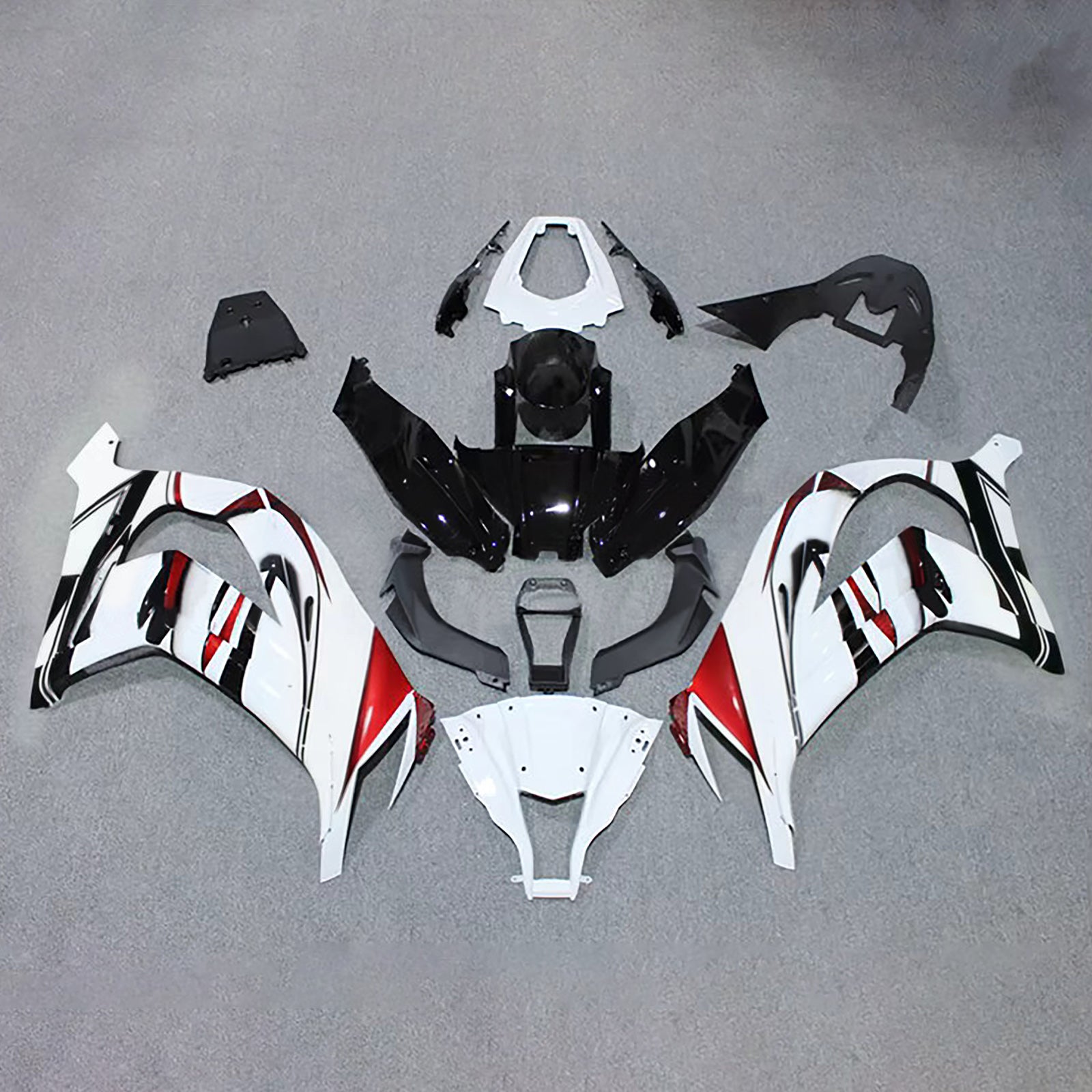 Amotopart 2011–2015 Kawasaki ZX10R Schwarz Rot Weiß Verkleidungsset
