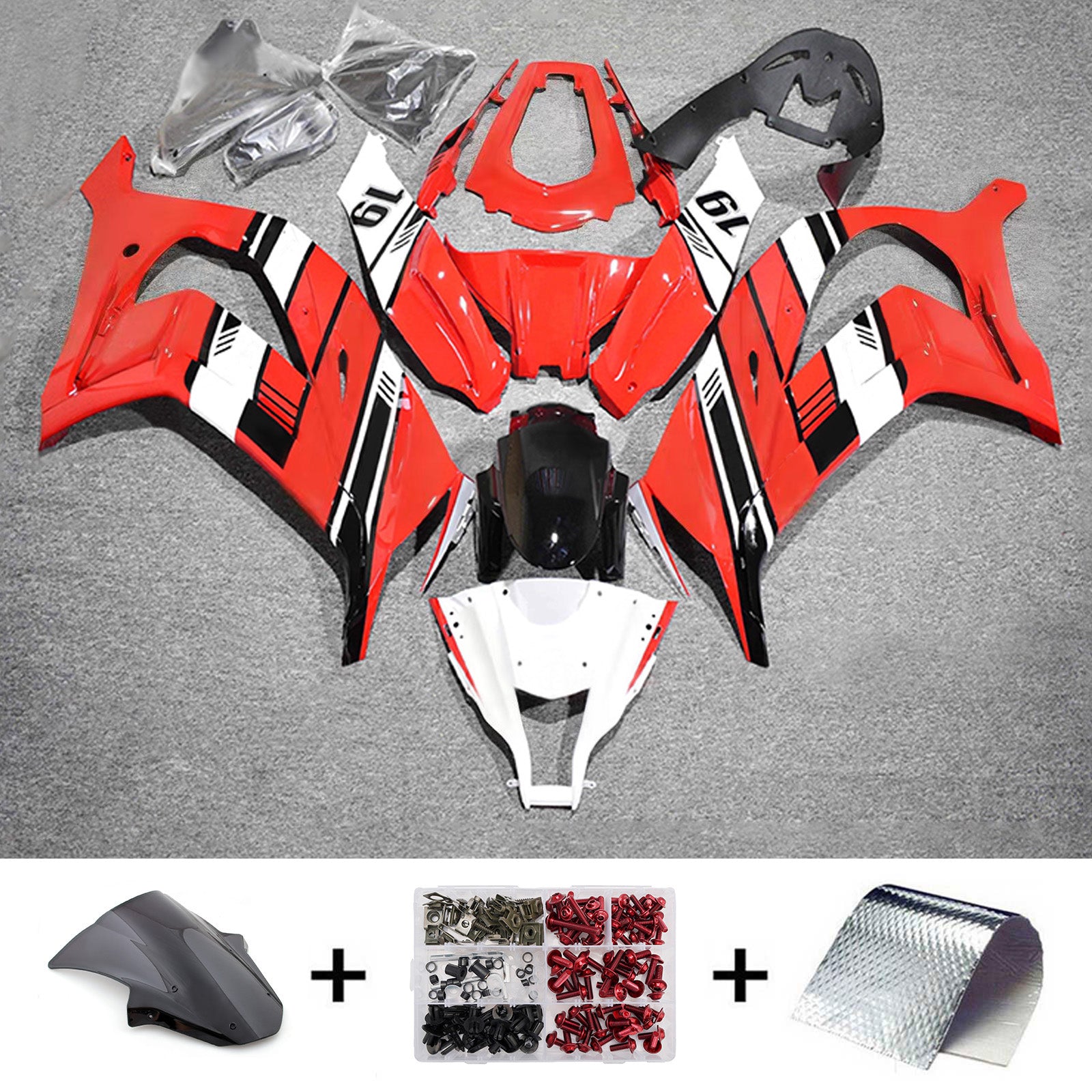 Amotopart 2011-2015 Kawasaki ZX10R Black Red White Fairing Kit