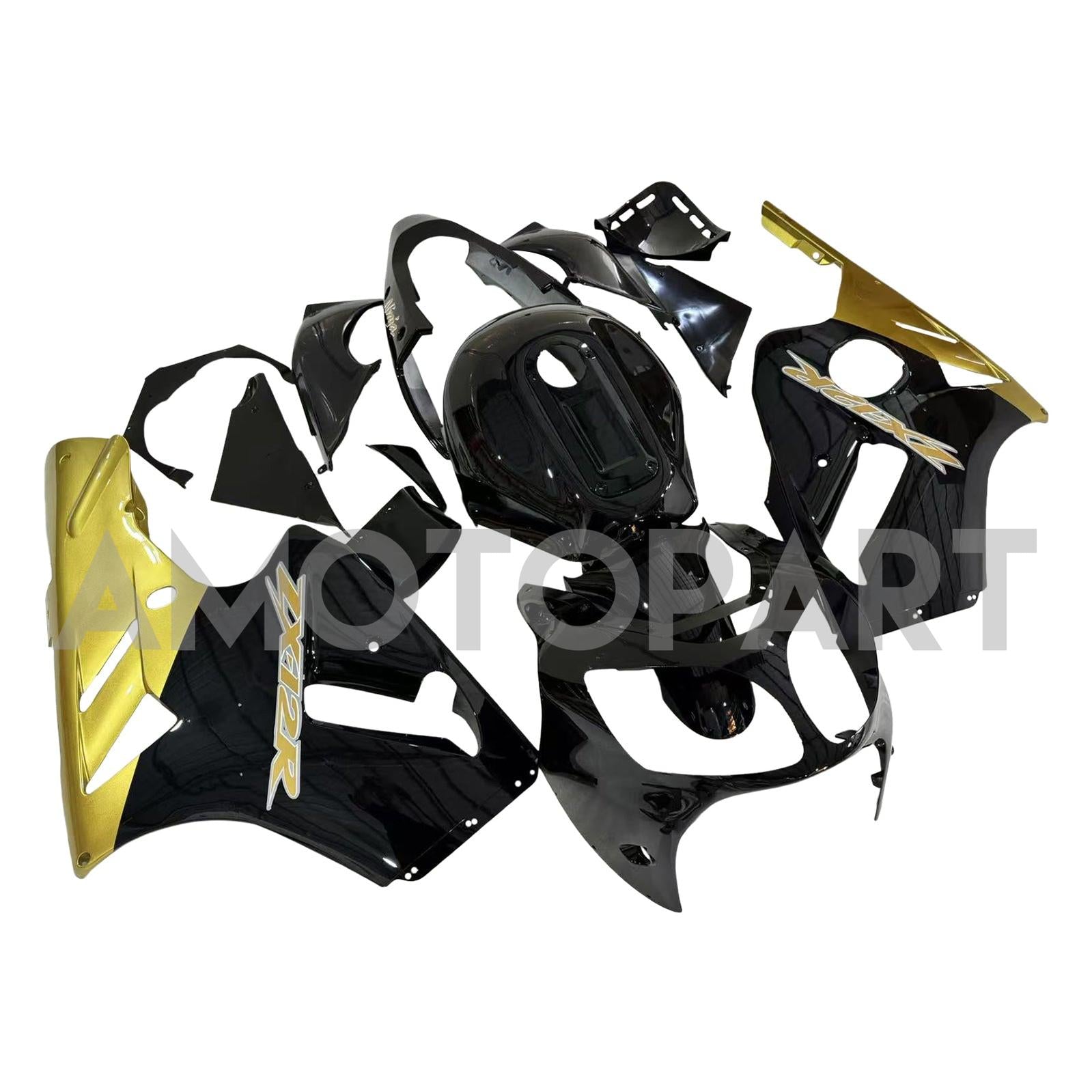 Amotopart 2000-2001 Kawasaki ZX12R Fairing Black & Gold Kit