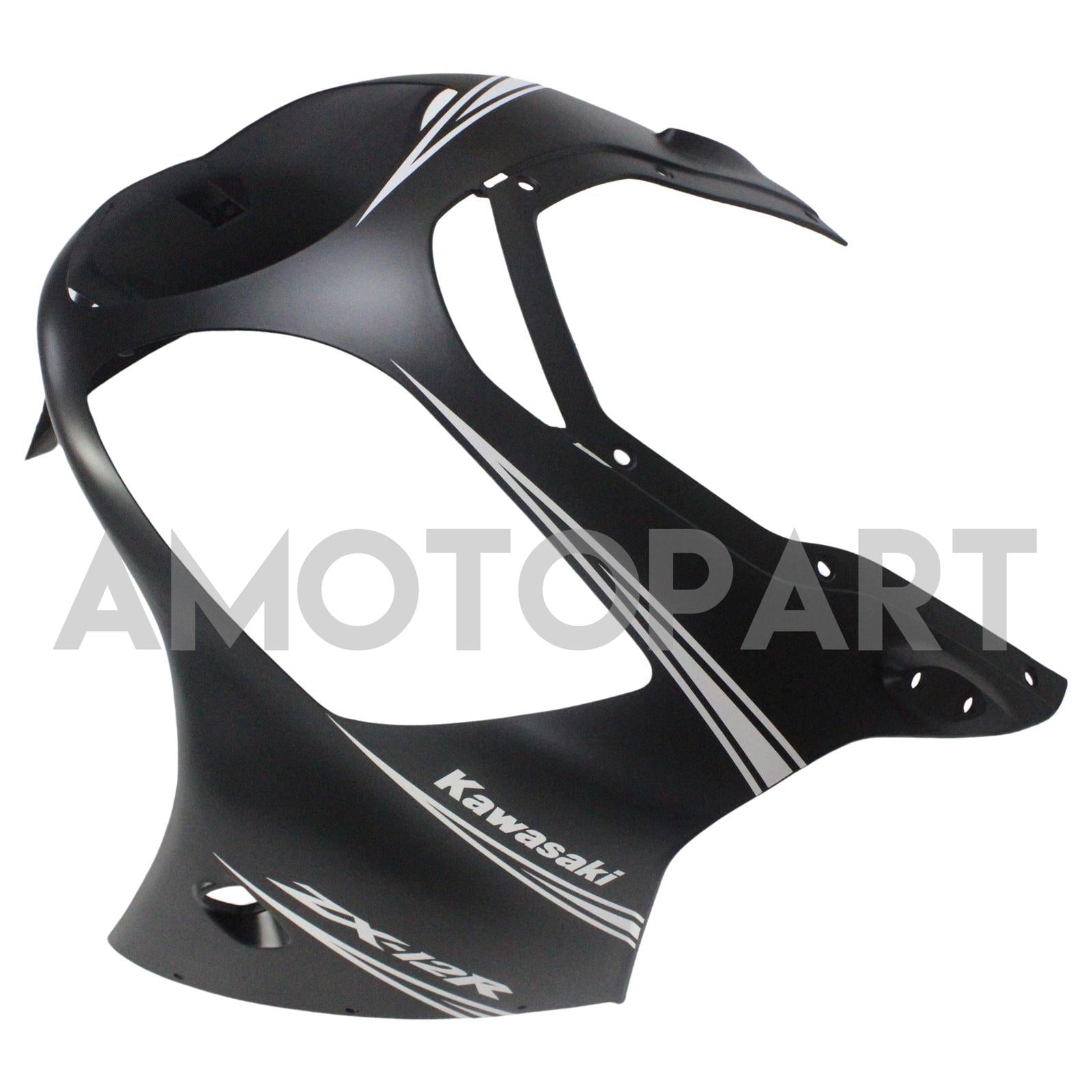 Amotopart Kawasaki 2000-2001 ZX12R Black Mix White Fairing Kit