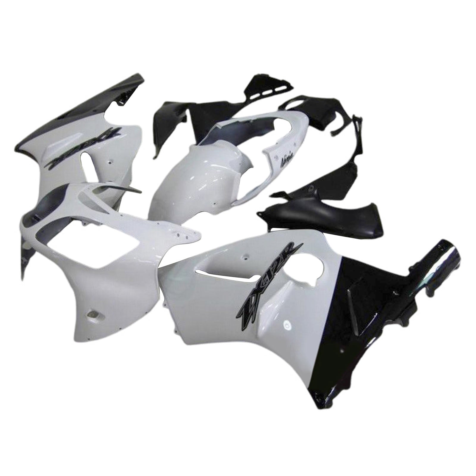 Amotopart 2000-2001 kawasaki zx12r kit de carénage noir blanc