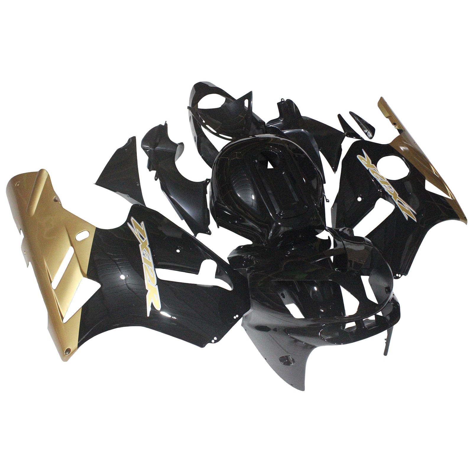 Amotopart 2002-2005 Kawasaki ZX12R Fairing G-Black&Gold Kit
