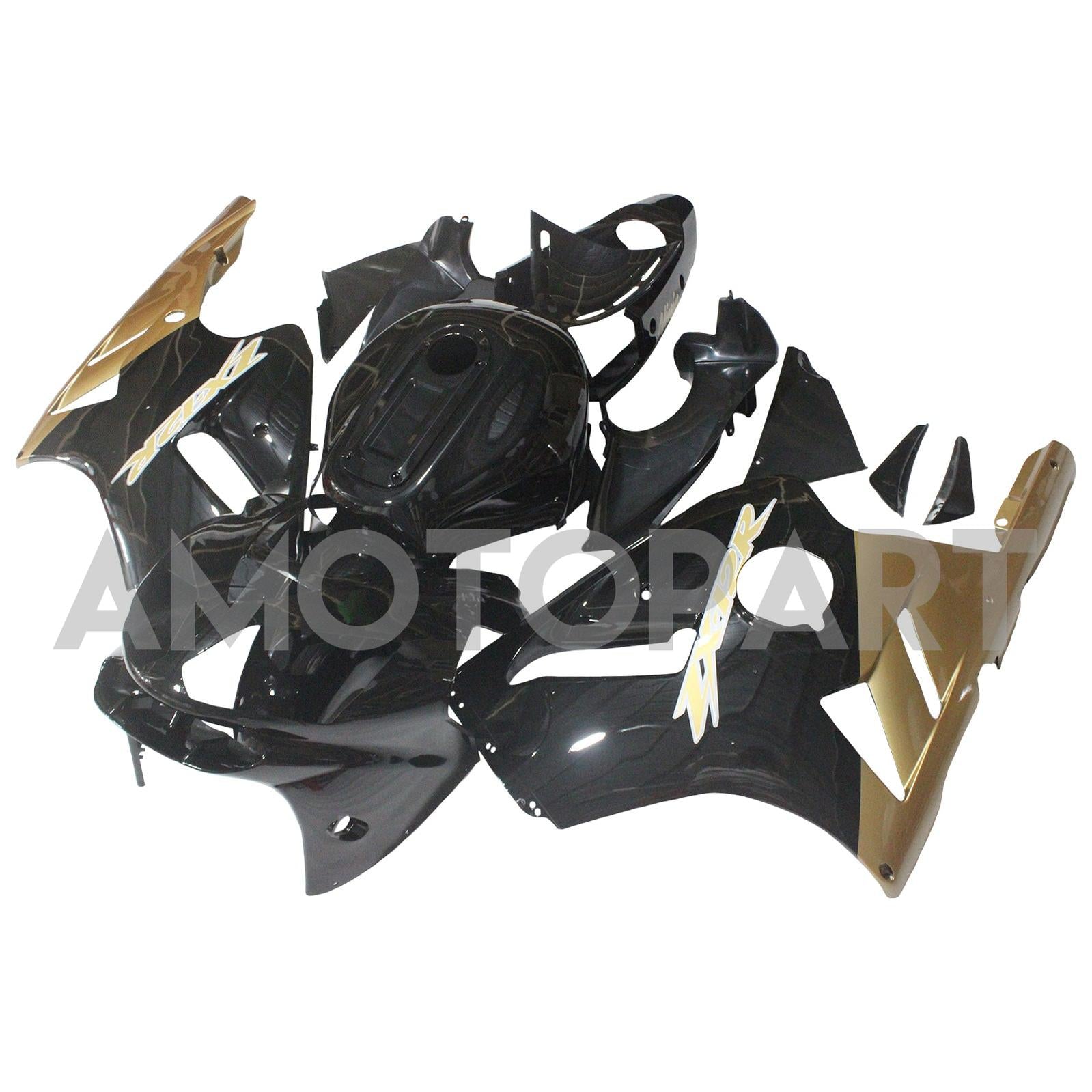 Amotopart 2002-2005 Kawasaki ZX12R Carenado G-Negro y Oro Kit