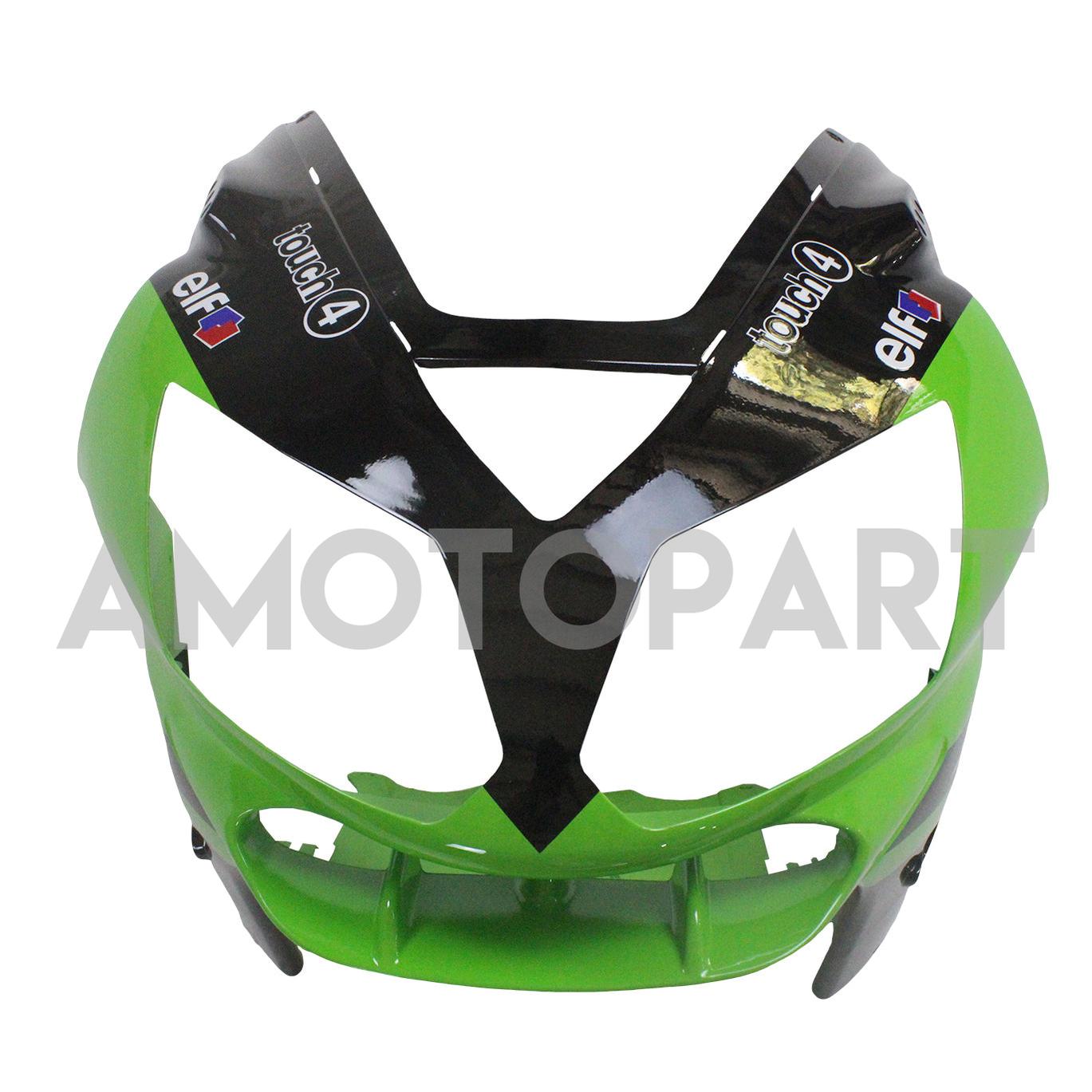 Amotopart 2002-2005 Kawasaki ZX12R Green Black Fairing Kit