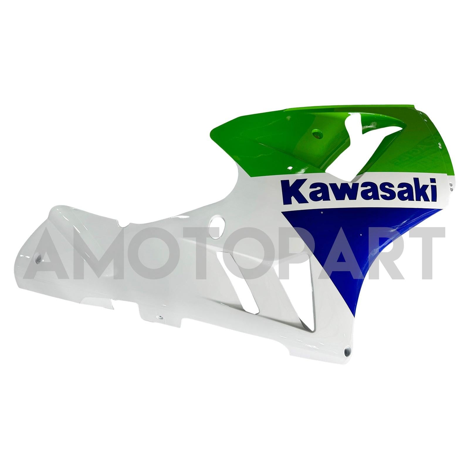 Amotopart 2002-2005 Kawasaki ZX12R White Blue Green Fairing Kit
