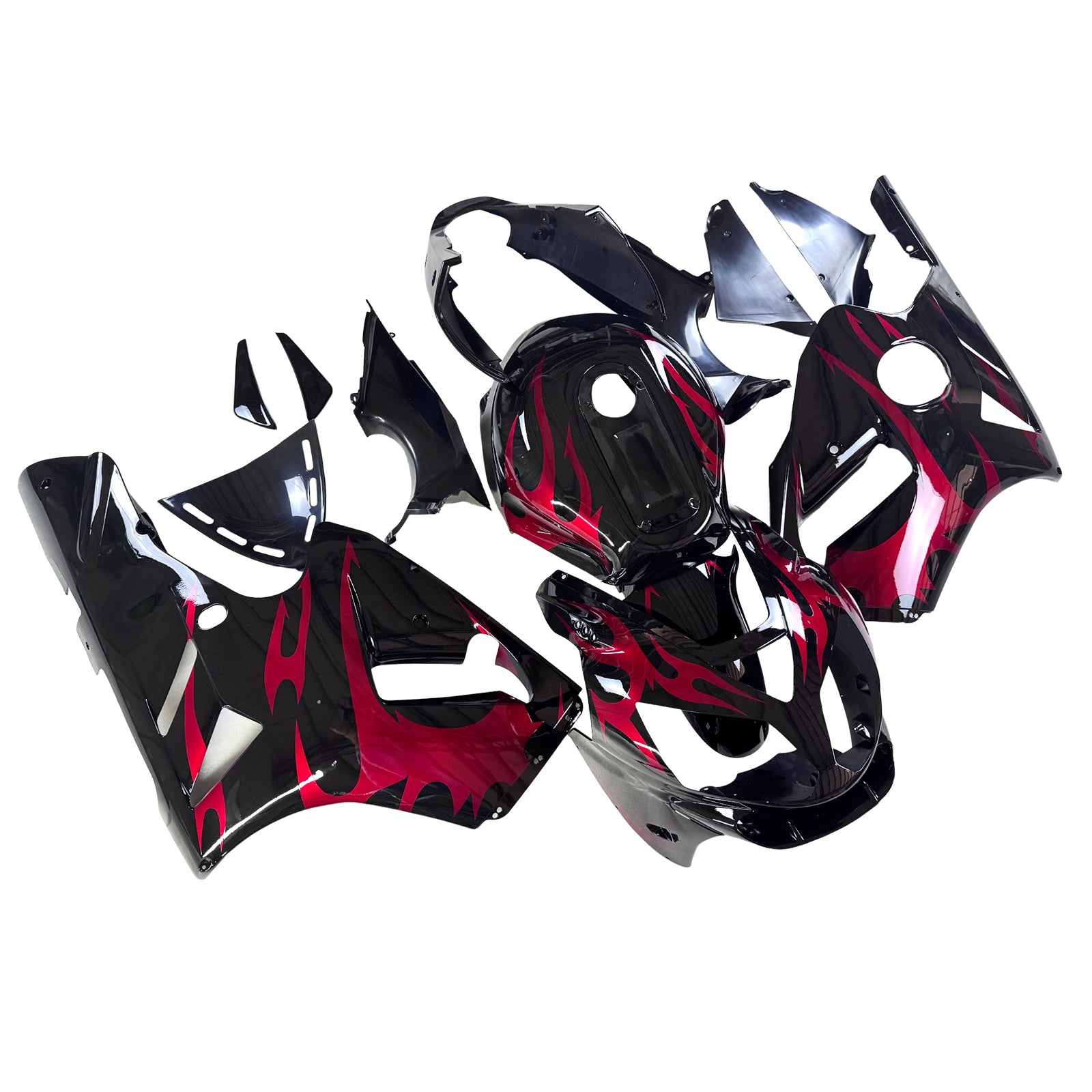 Amotopart 2002-2005 Kawasaki ZX12R Black Red Fairing Kit
