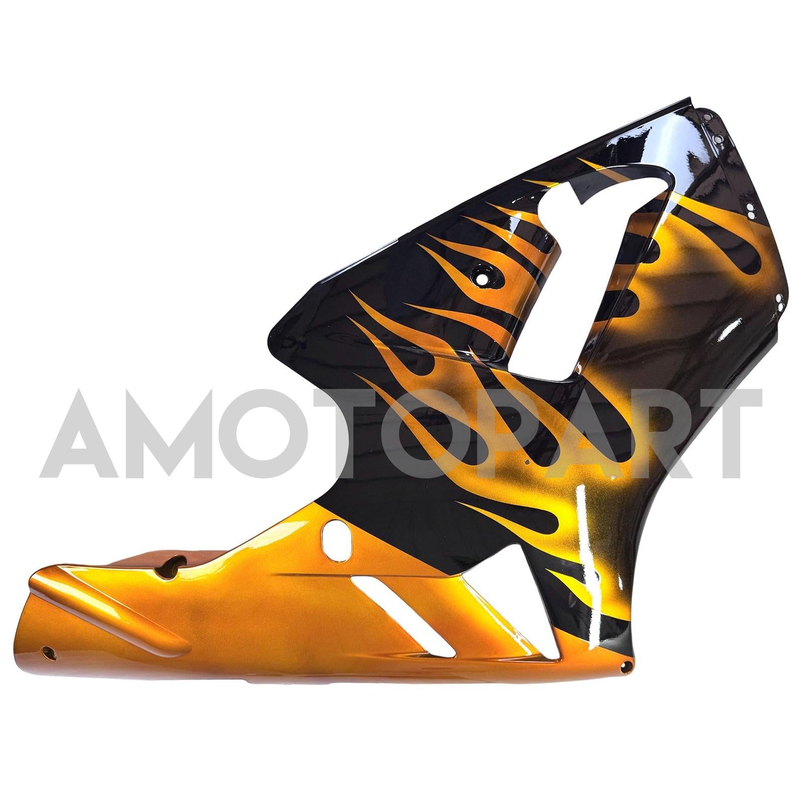 Amotopart 2002-2005 Kawasaki ZX12R Glossy Black & Yellow Fairing Kit