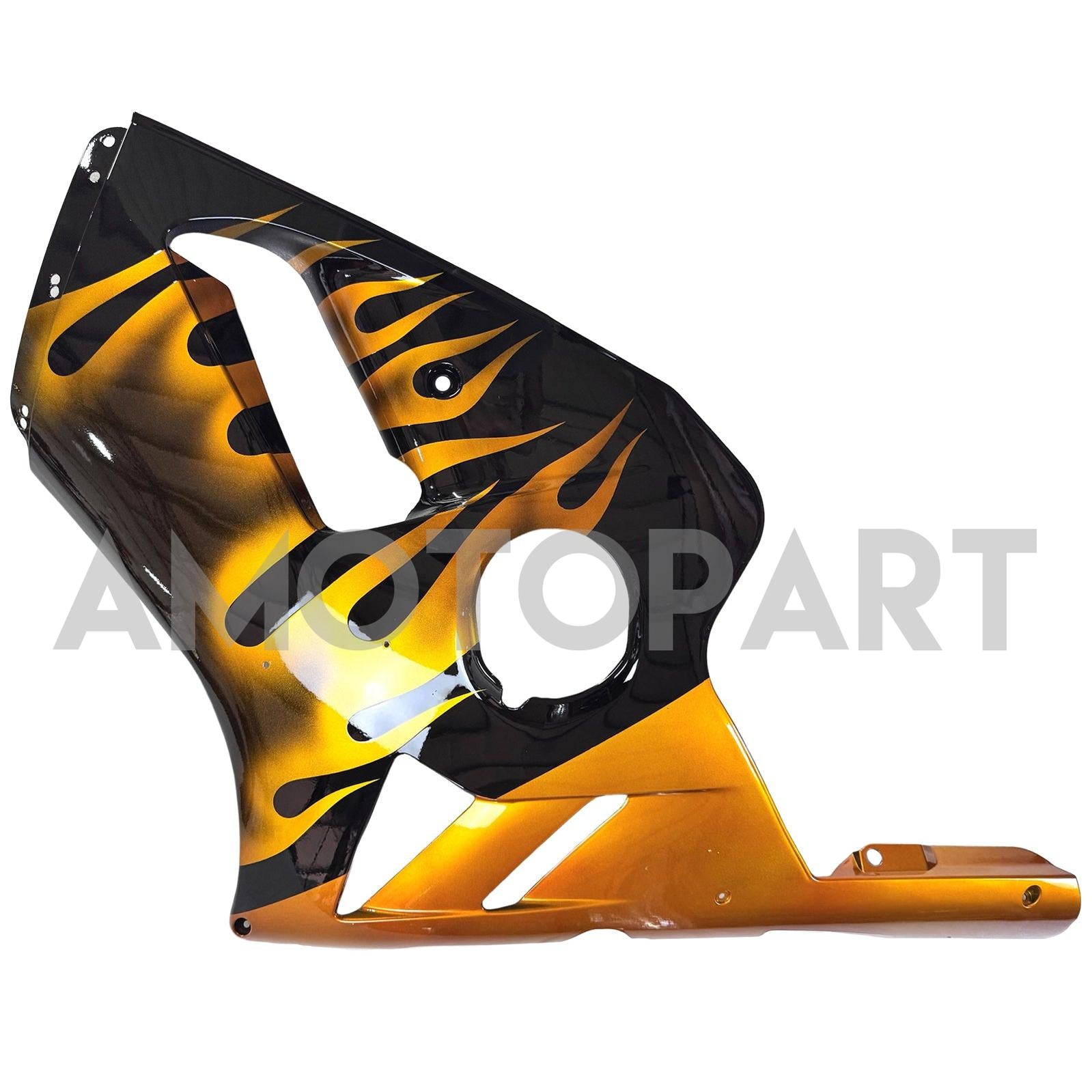 Amotopart 2002-2005 Kawasaki ZX12R Glossy Black & Yellow Fairing Kit