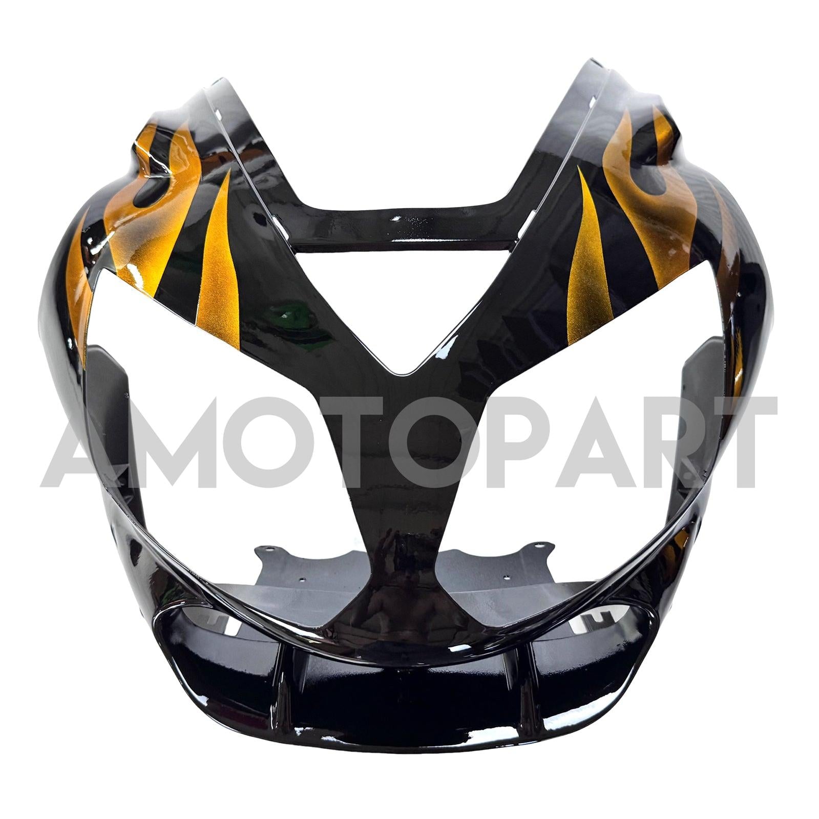 Amotopart 2002-2005 Kawasaki ZX12R Glossy Black & Yellow Fairing Kit