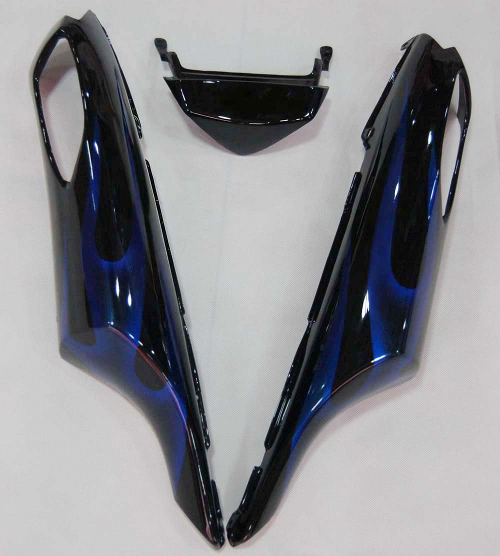 Amotopart 2006-2011 Kawasaki ZX14R Black with Blue Flame Fairing Kit
