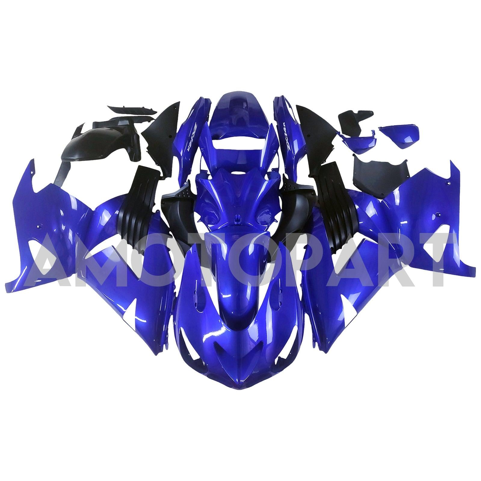 Amotopart 2006-2011 Kawasaki ZX14R Blue Style3 Fairing Kit