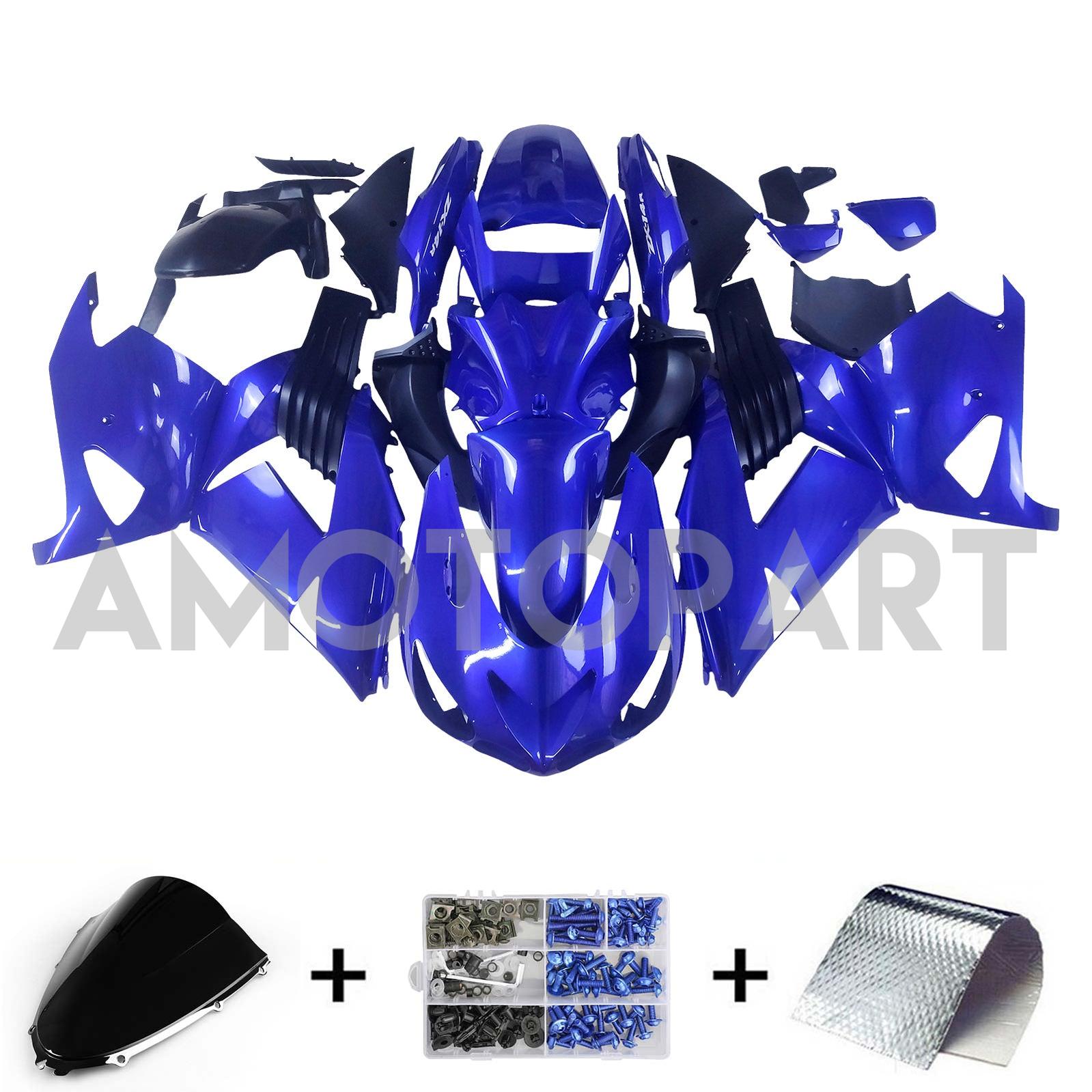 Amotopart 2006-2011 Kawasaki ZX14R Blue Style3 Fairing Kit