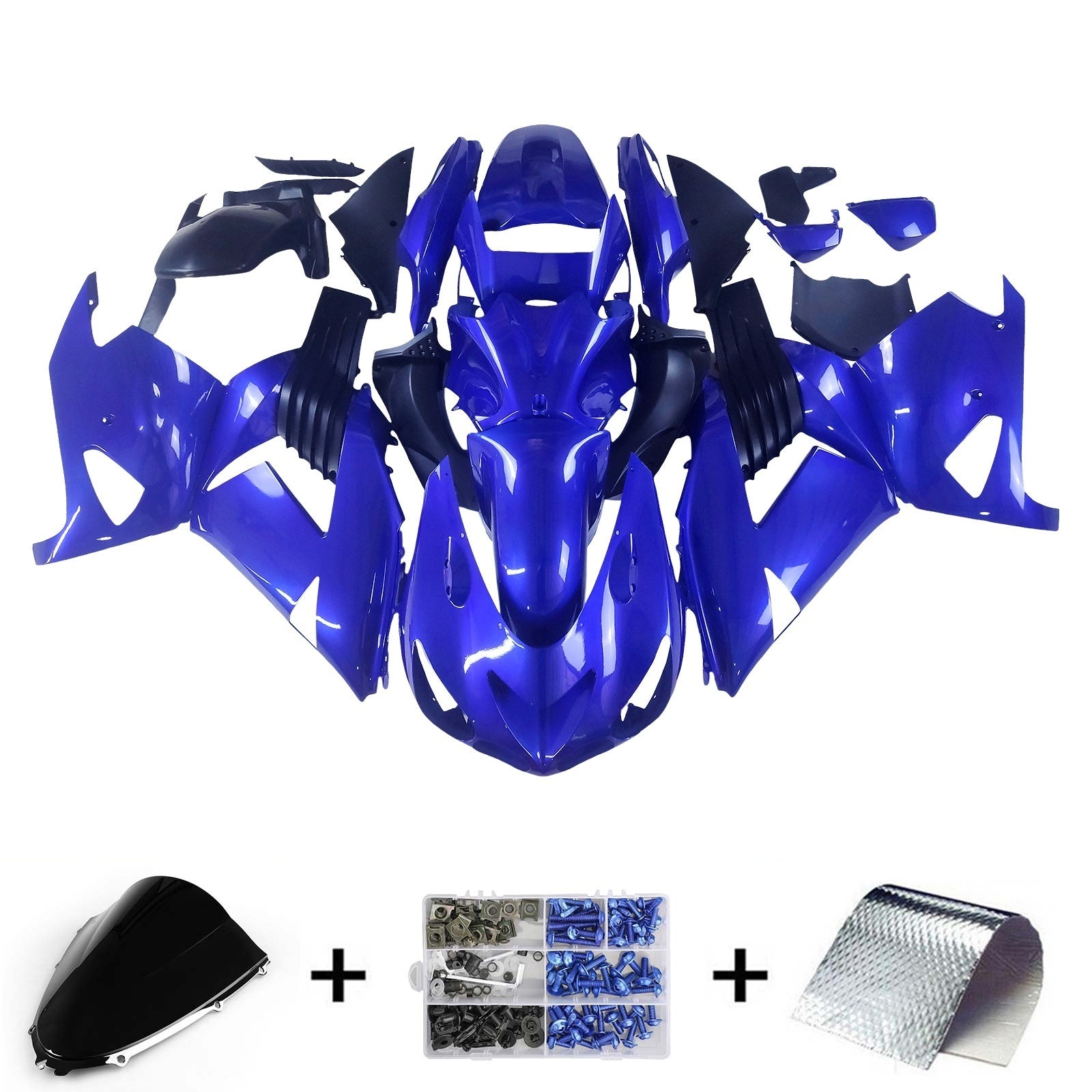 Amotopart 2006-2011 Kawasaki ZX14R Blue Style3 Fairing Kit