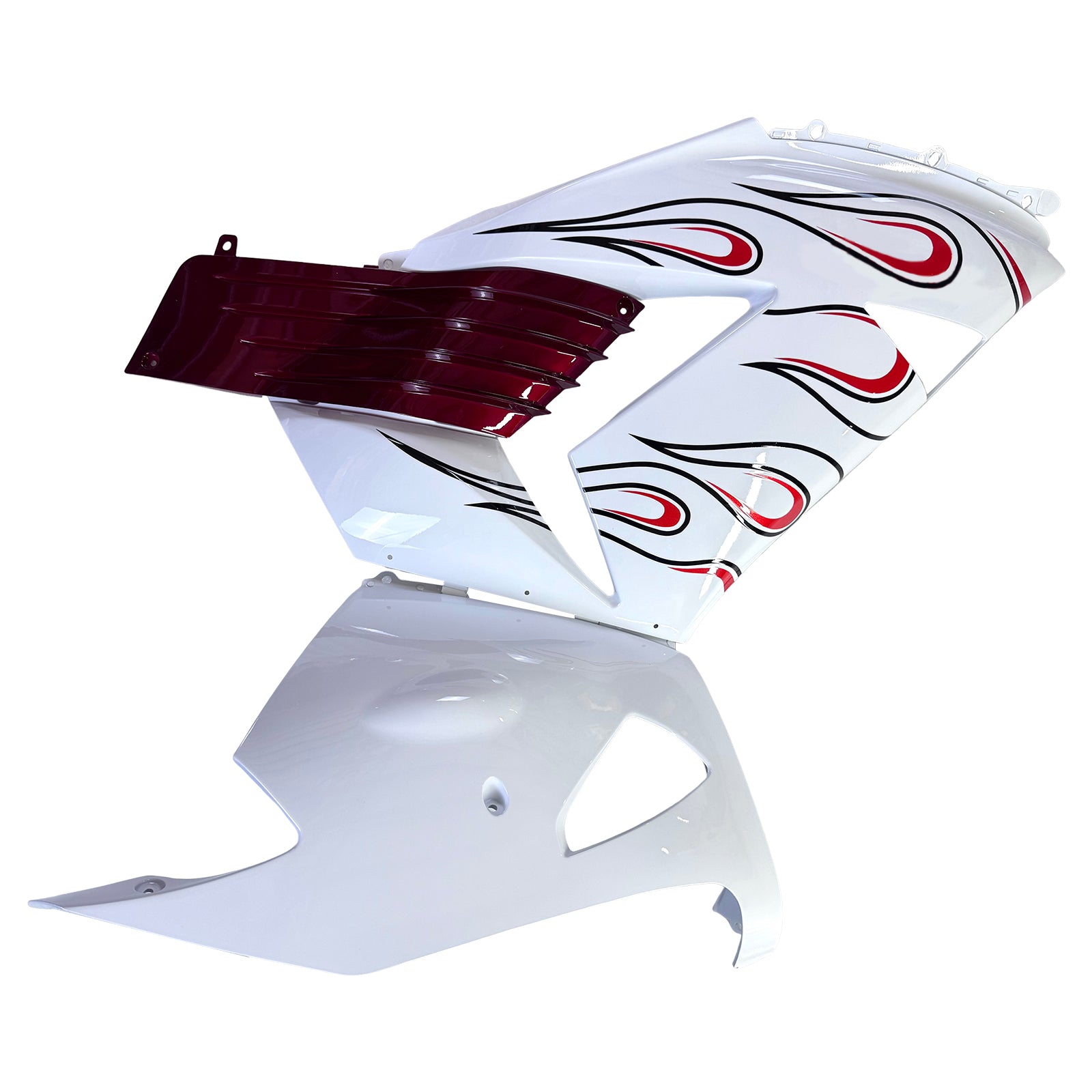 Amotopart 2006-2011 Kawasaki ZX14R ZZR1400 White Black Fairing Kit