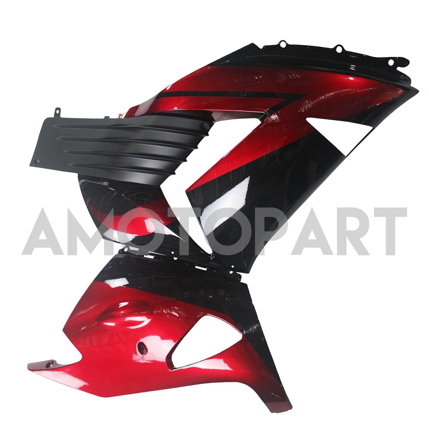 Amotopart 2006-2011 Kawasaki ZX14R ZZR1400 Glossy Red Black Fairing Kit