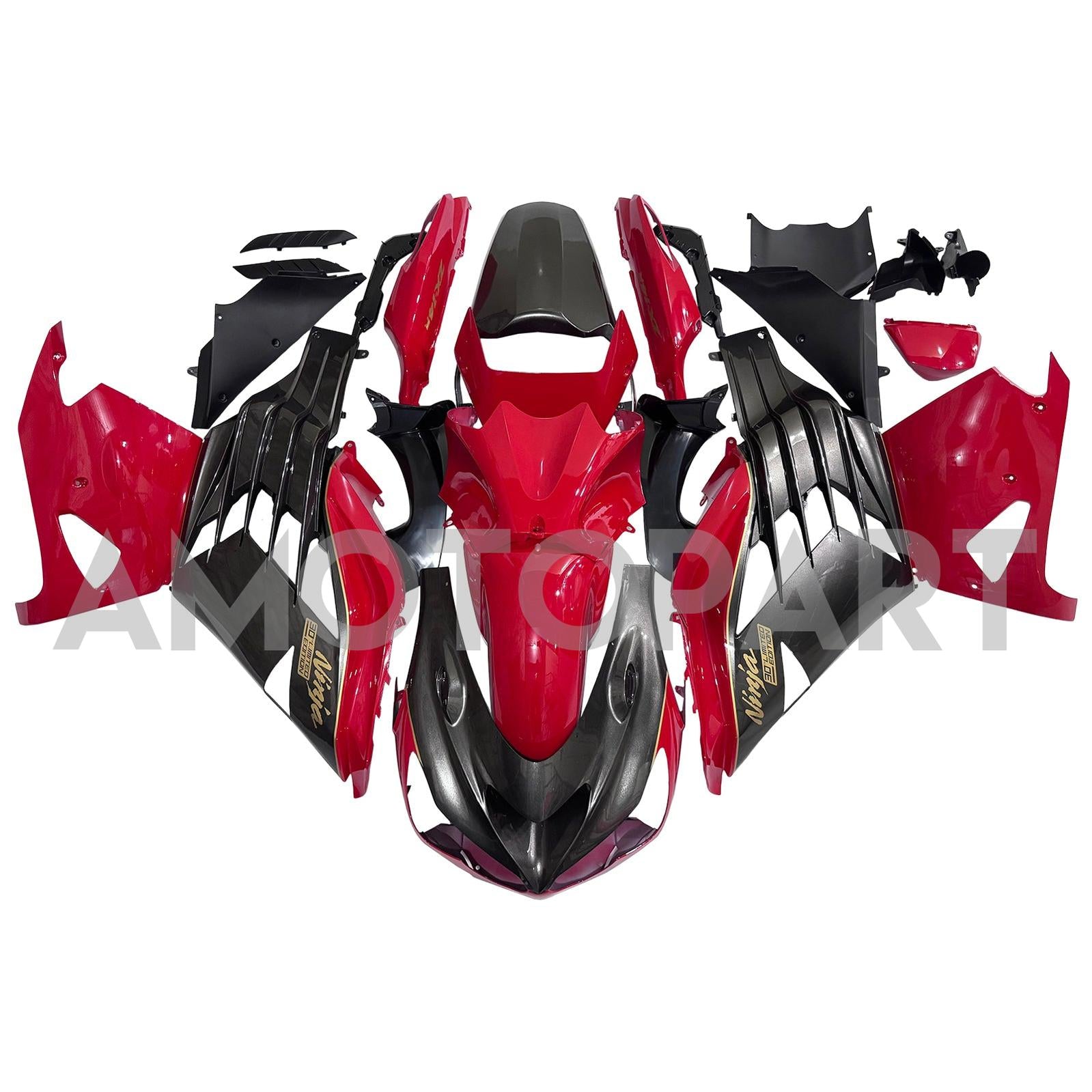 Amotopart Kawasaki 2012-2022 ZX14R Black s červenou kapotou