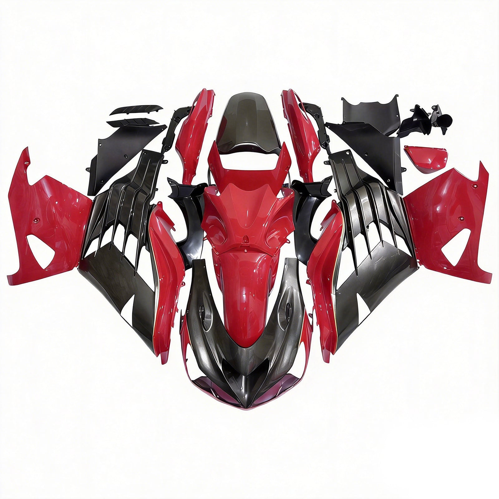 Amotopart Kawasaki 2012-2025 ZX14R Black With Red Fairing Kit