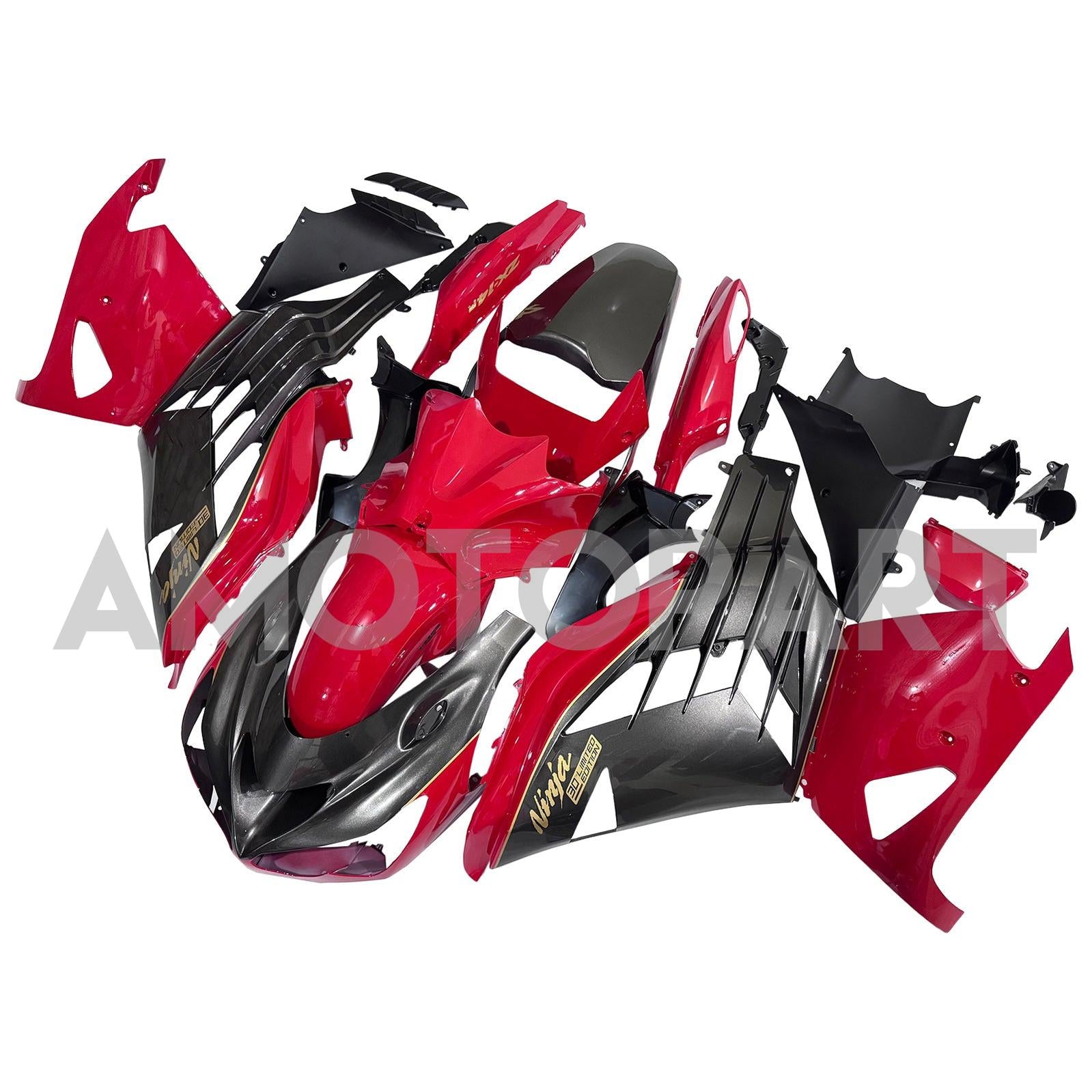 Amotopart Kawasaki 2012-2022 ZX14R Black s červenou kapotou