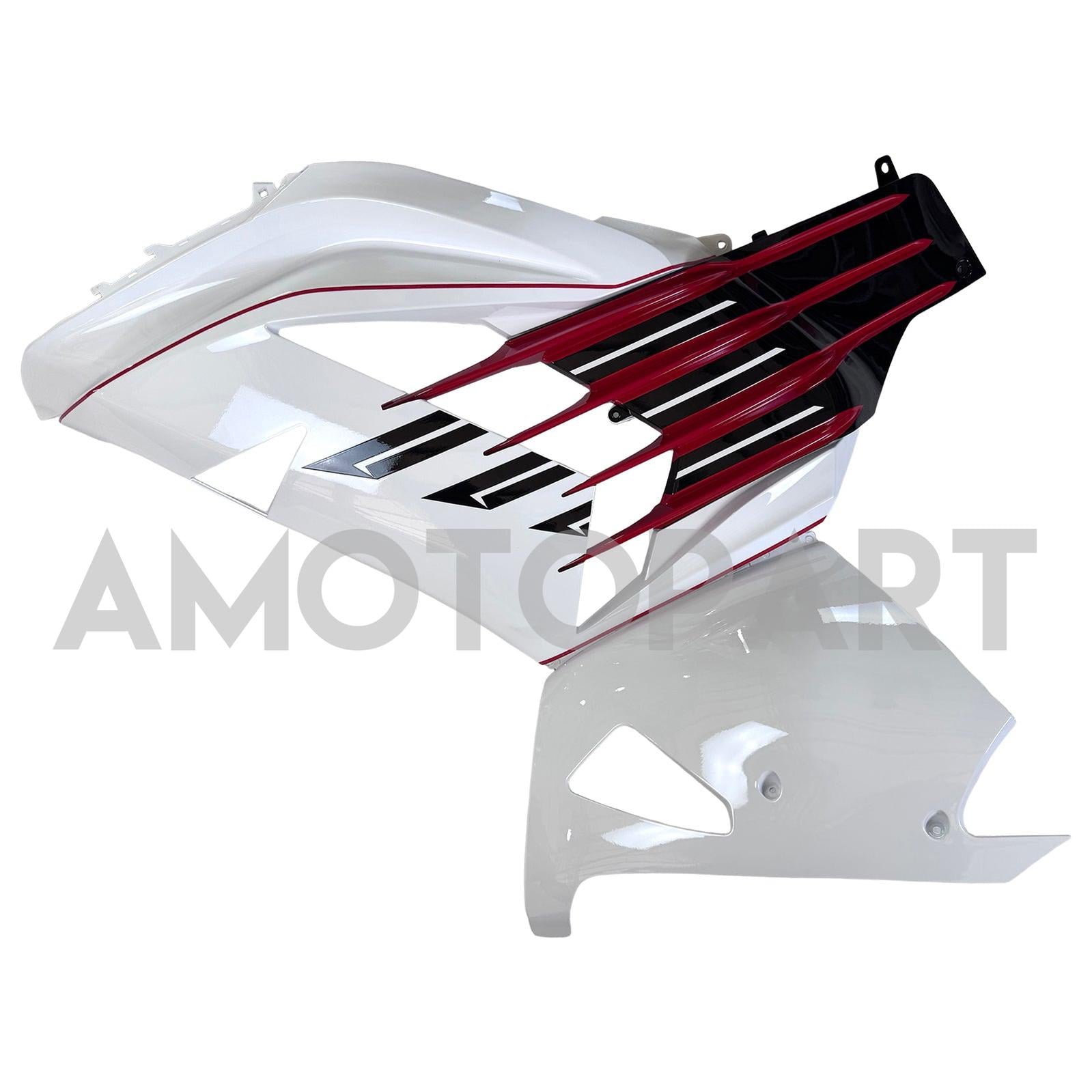 Amotopart 2012-2025 Kawasaki ZX14R ZZR1400 Black White & Red Fairing Kit