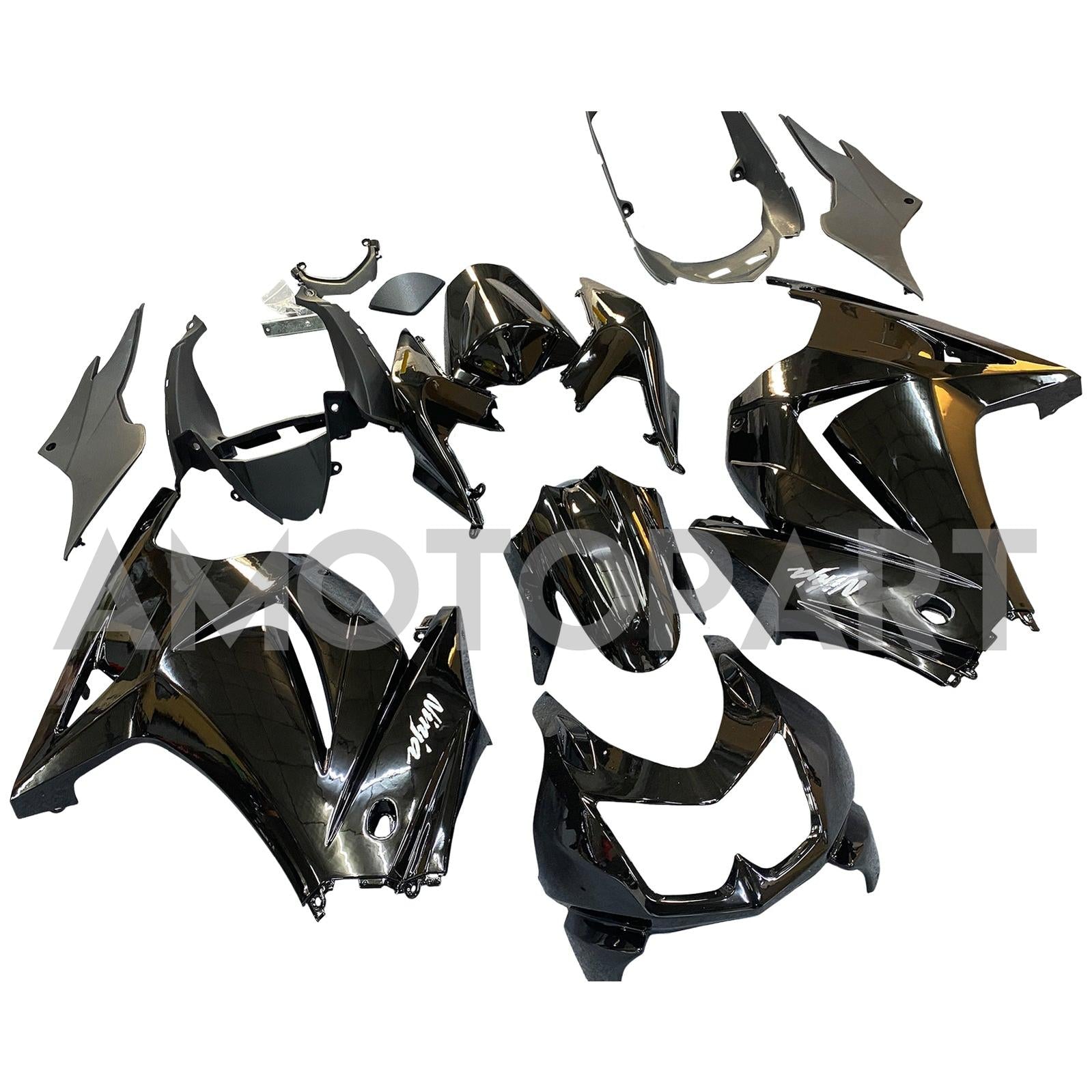 Amotopart Fairings 2008-2012 Kawasaki ZX250 Faring G-Black Kit