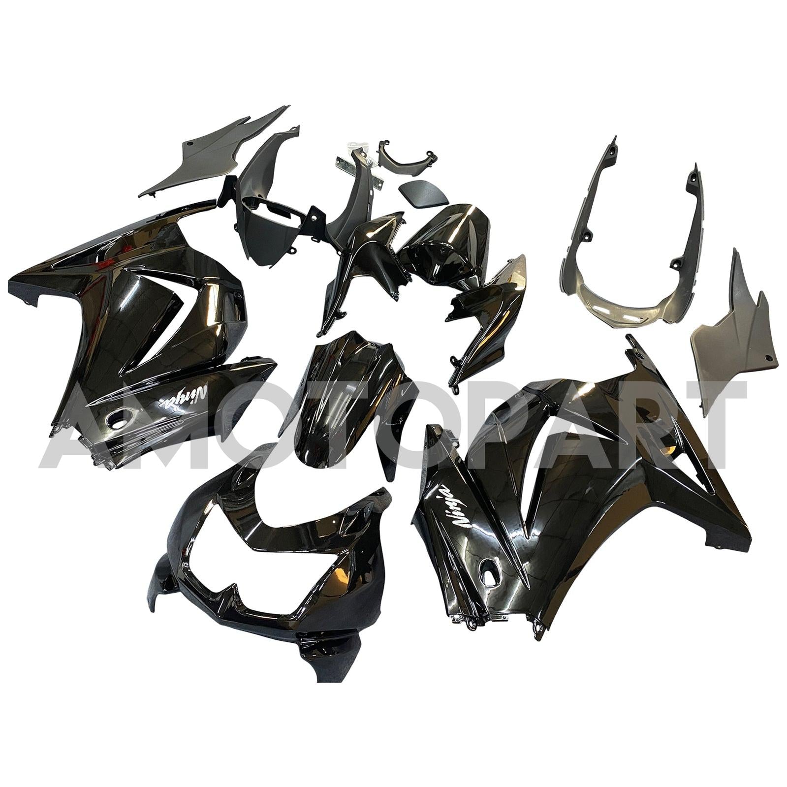 Amotopart Fairings 2008-2012 Kawasaki ZX250 Faring G-Black Kit