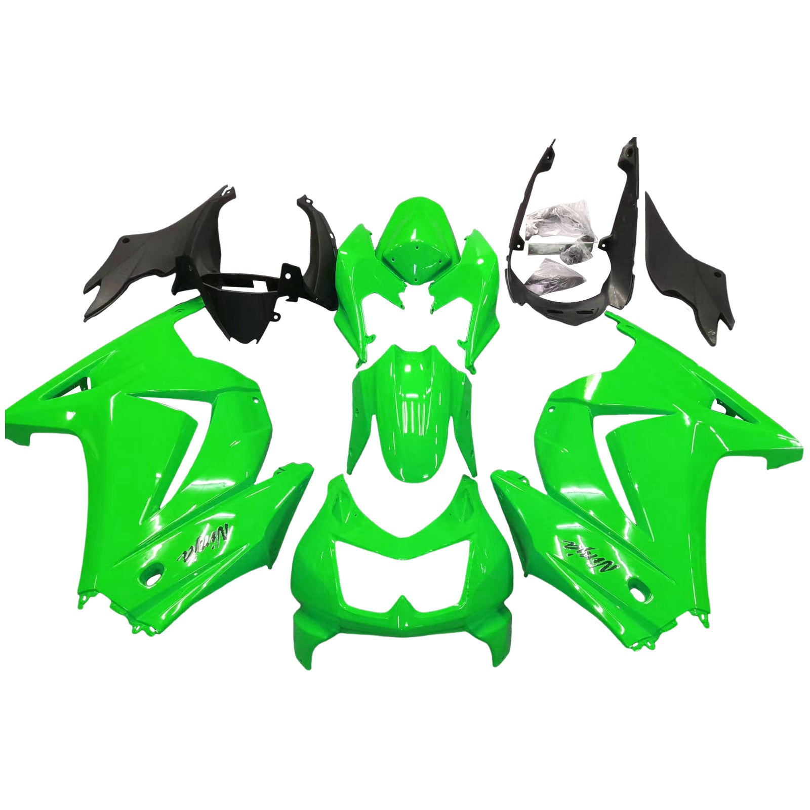 Amotopart 2008–2012 Kawasaki ZX250 Verkleidungs-Set in Grün