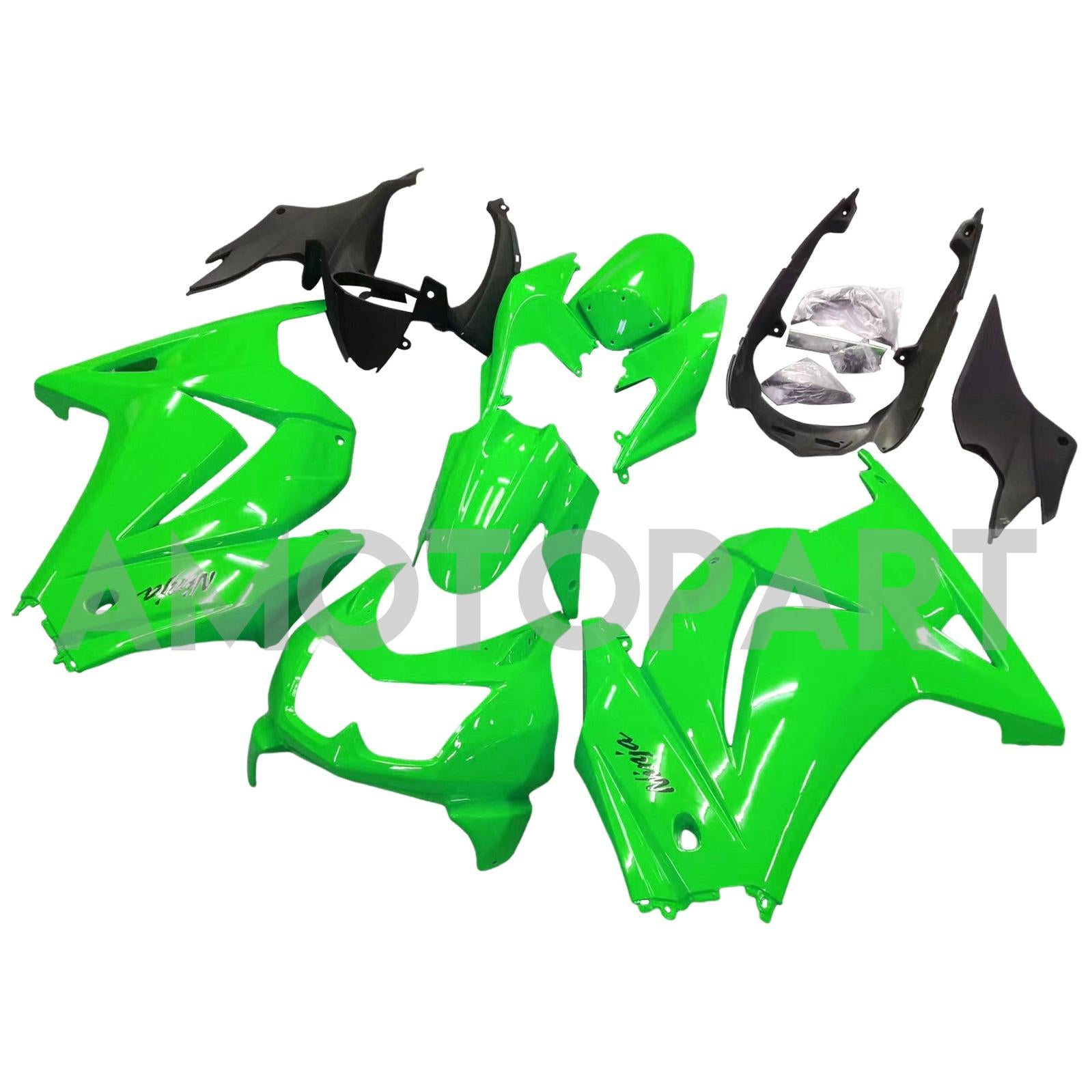 Amotopart 2008-2012 Kawasaki ZX250 Fairing Green Kit