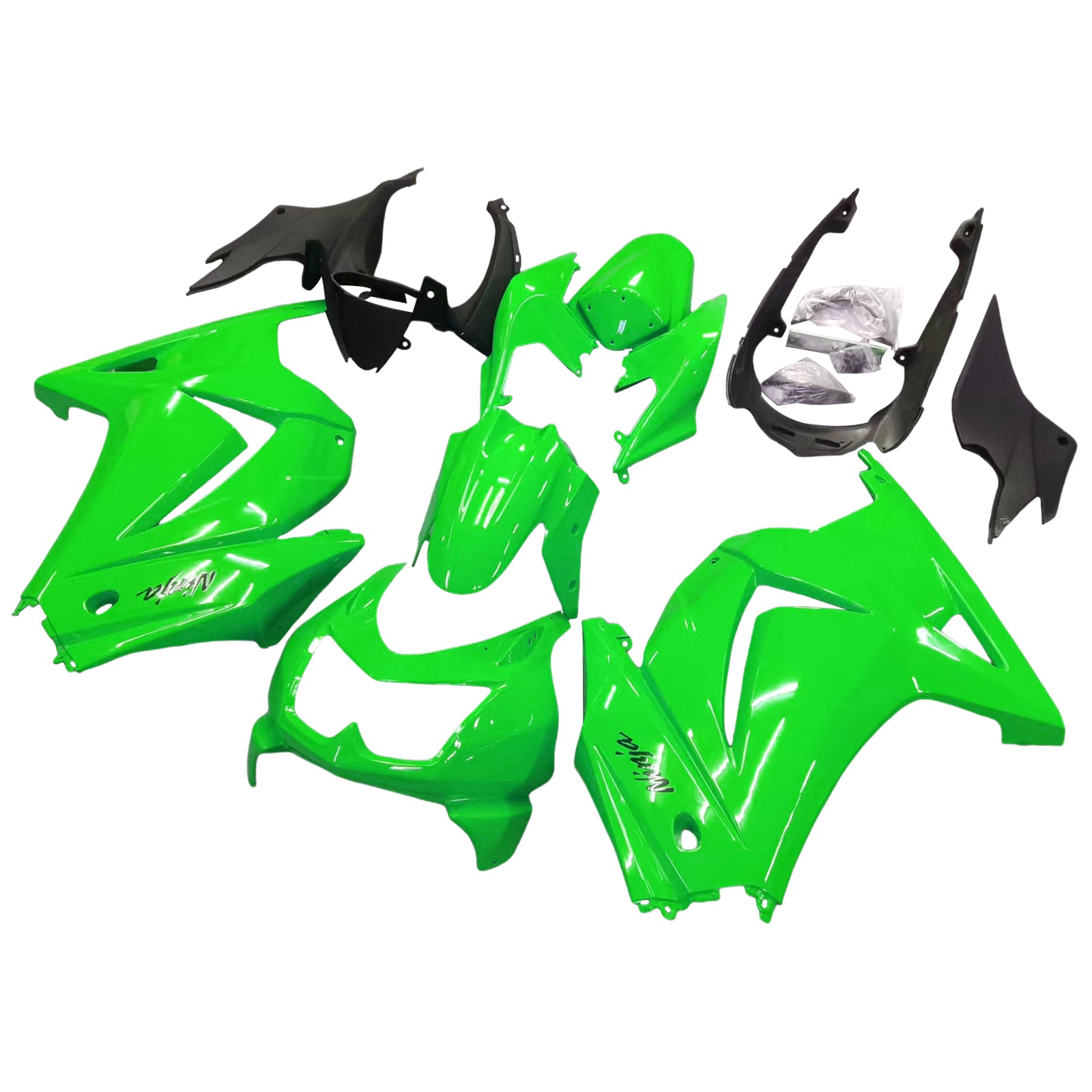 Amotopart 2008–2012 Kawasaki ZX250 Verkleidungs-Set in Grün