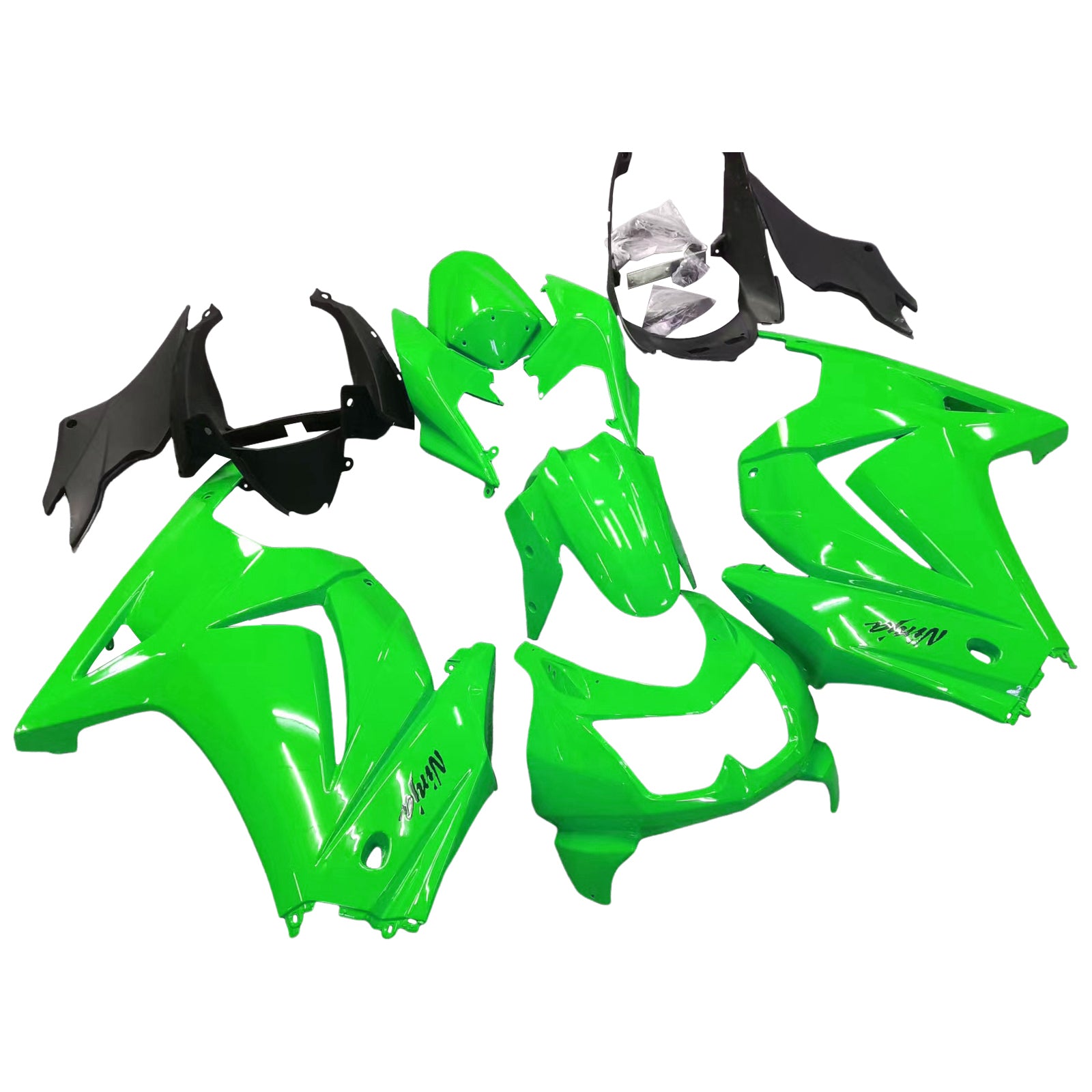 Amotopart 2008–2012 Kawasaki ZX250 Verkleidungs-Set in Grün
