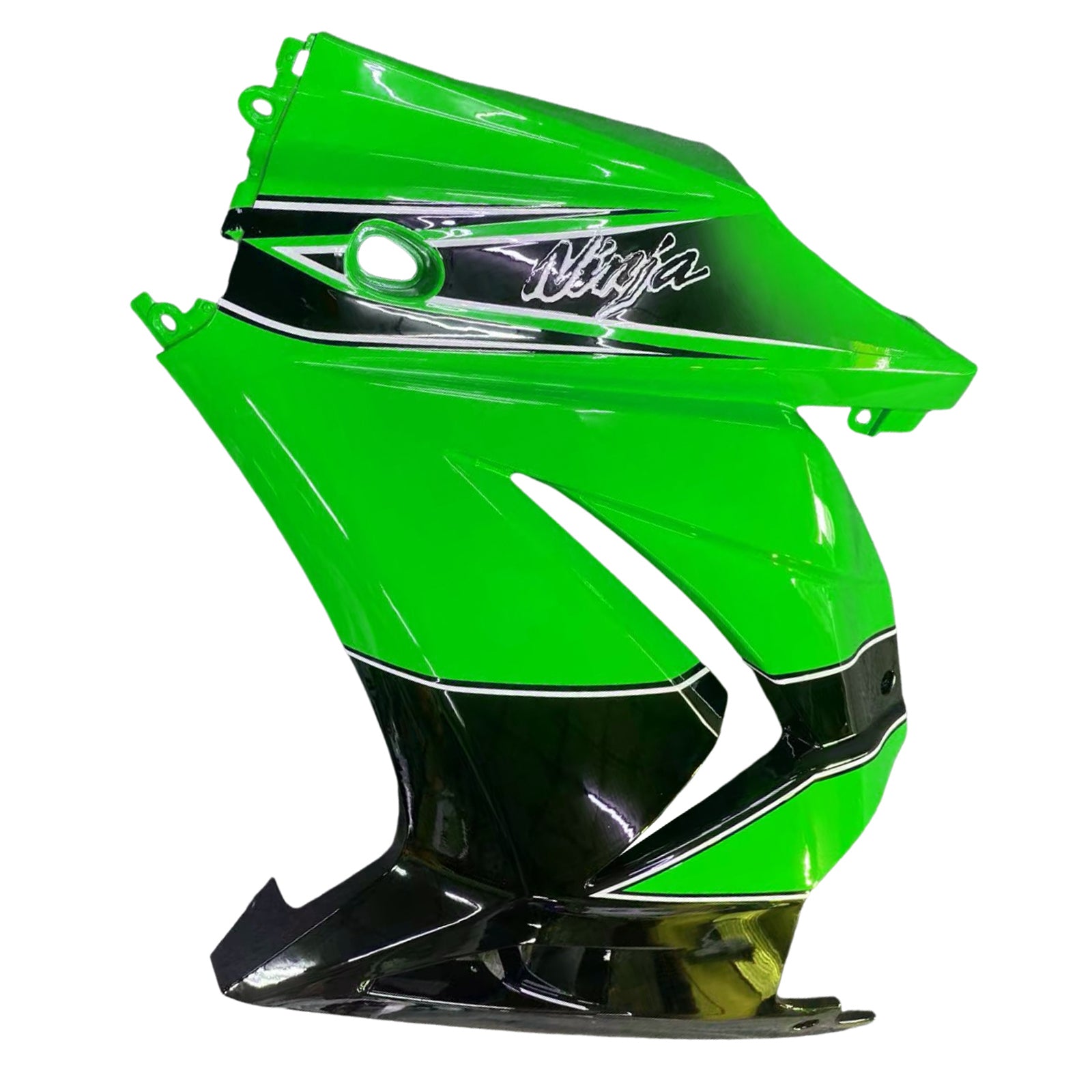 Amotopart 2008–2012 Kawasaki EX250 Ninja250R Schwarz Grün Verkleidungsset