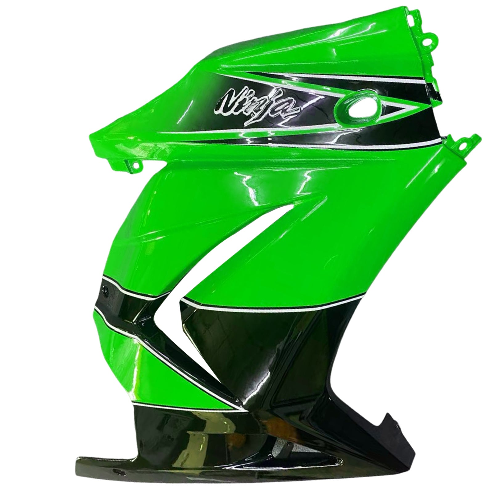 Amotopart 2008–2012 Kawasaki EX250 Ninja250R Schwarz Grün Verkleidungsset