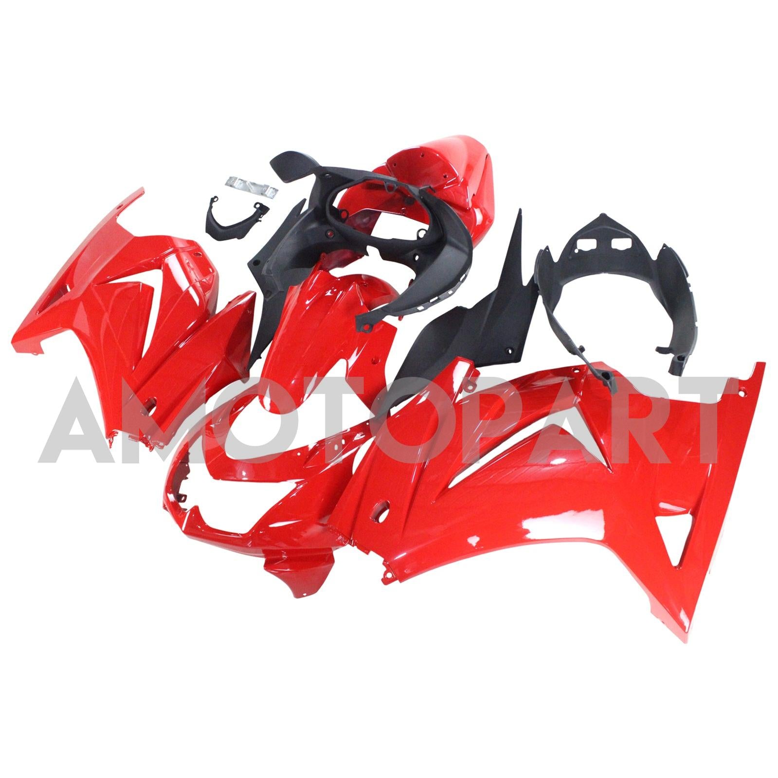 Amotopart 2008-2012 Kawasaki ZX250 Fairing Red & Black Kit