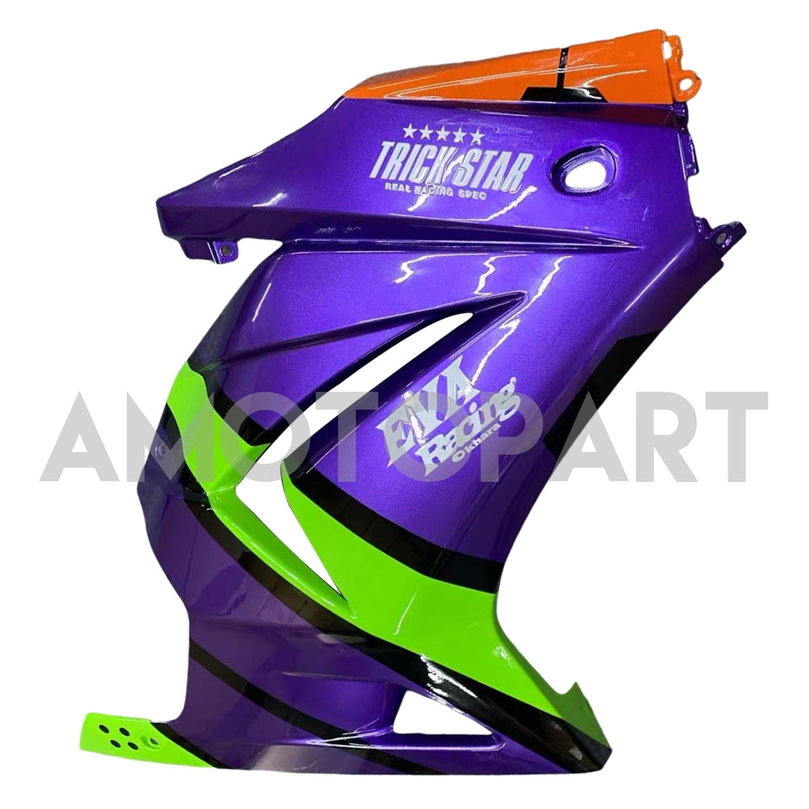 Amotopart Kit carena viola e verde Kawasaki EX250 Ninja250R 2008-2012